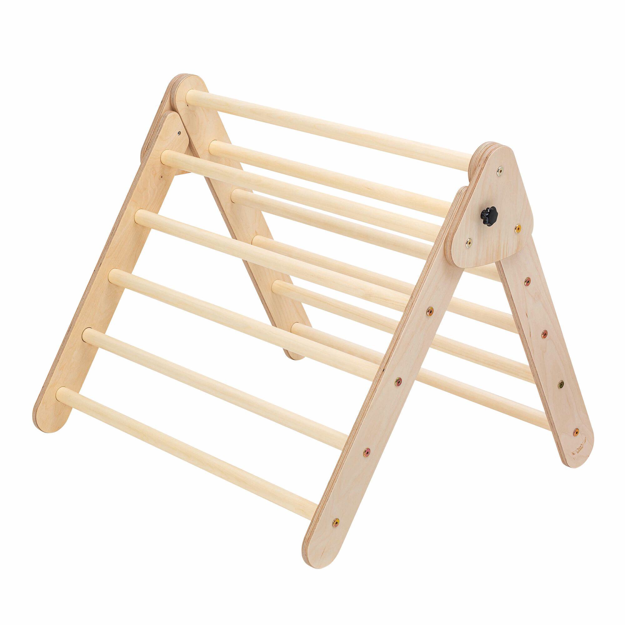 KateHaa Houten Klimdriehoek met Ladder en Klimwand Naturel-4751038481090 KateHaa Houten Klimdriehoek met Ladder en Klimwand Naturel