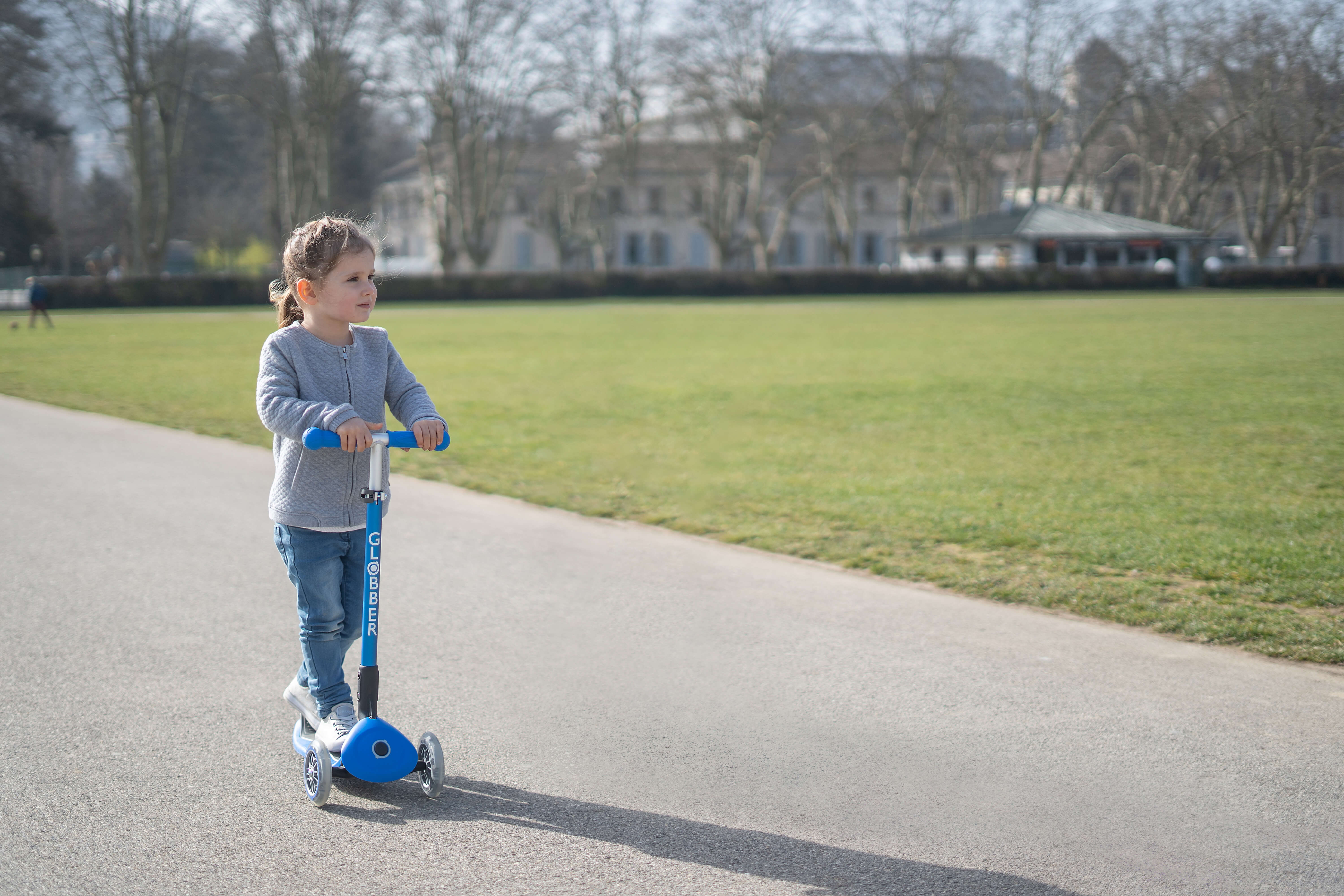 Globber Primo Foldable Lights Trottinette Bleue