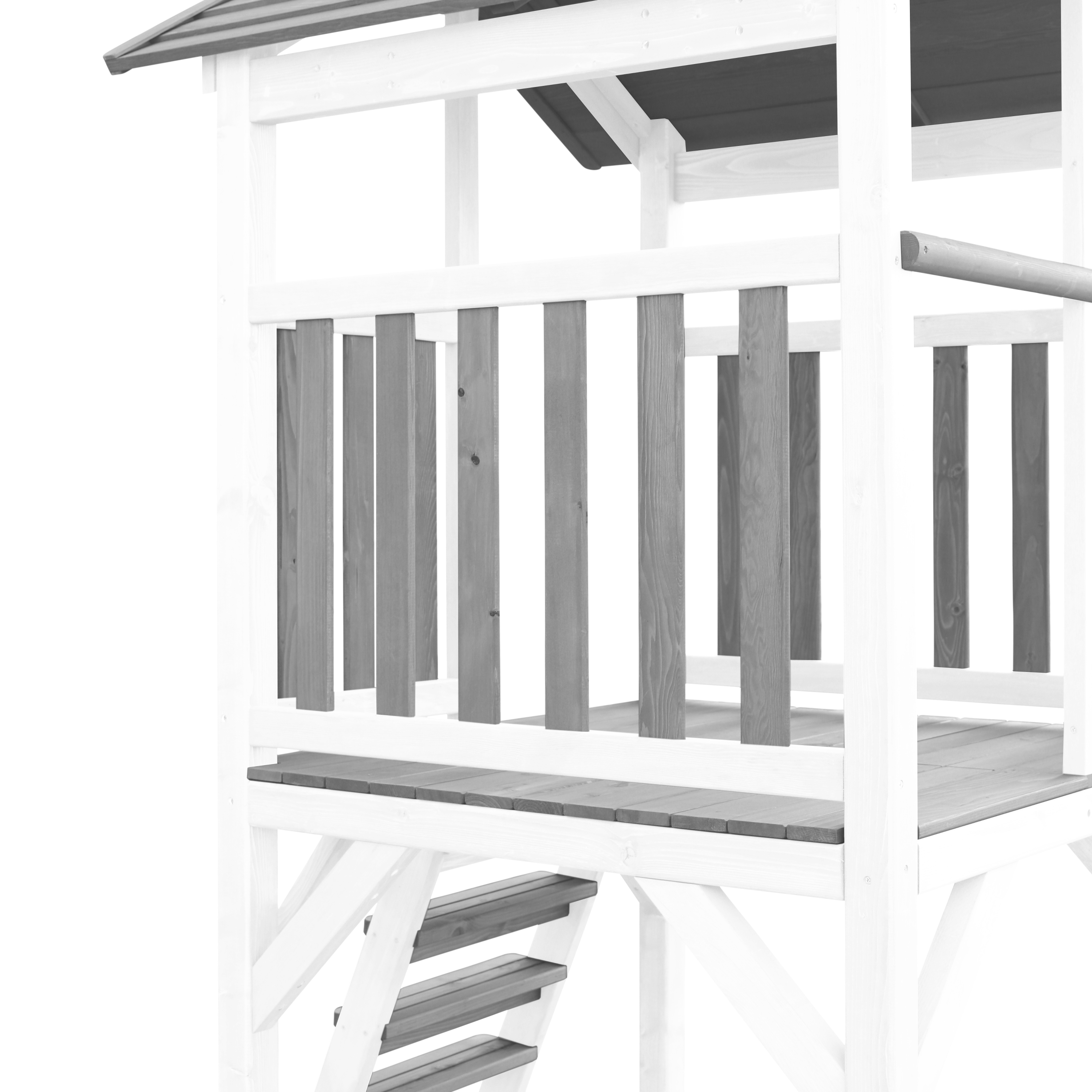 AXI Beach Tower with Climbing Frame and Single Swing Set Grey/White - Blue Slide