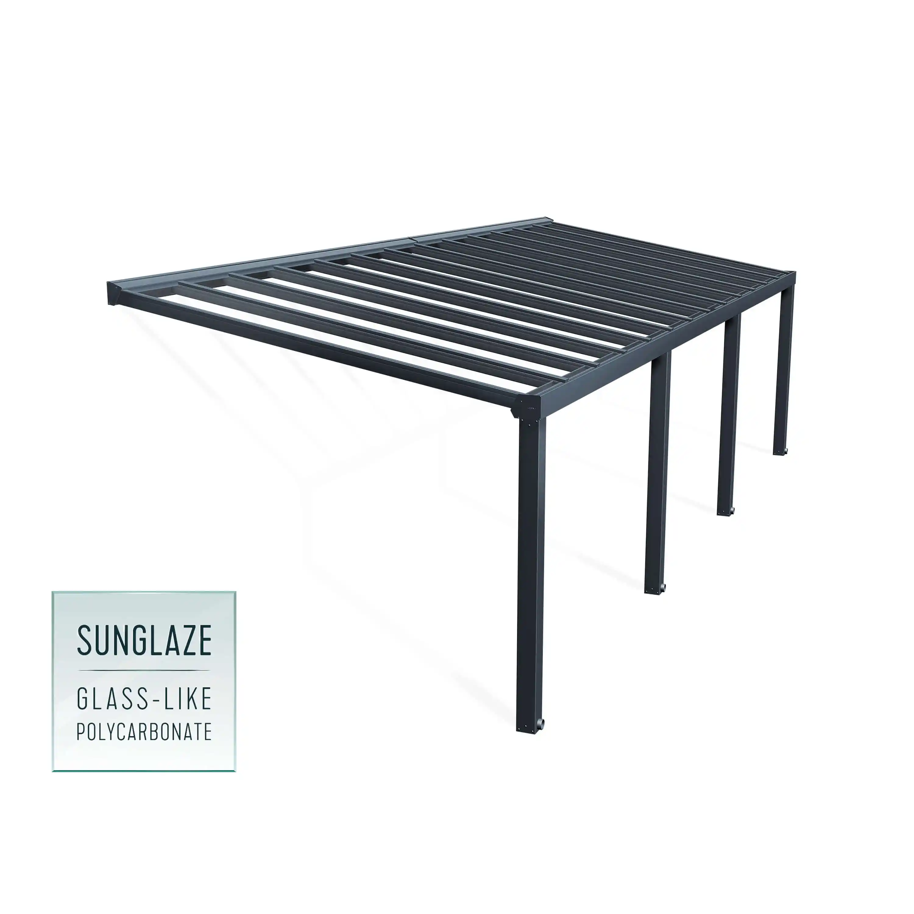 Canopia Stockholm 340X950 cm Terrasoverkapping Donkergrijs Helder-7290108601930 Canopia Stockholm 340X950 cm Terrasoverkapping Donkergrijs Helder