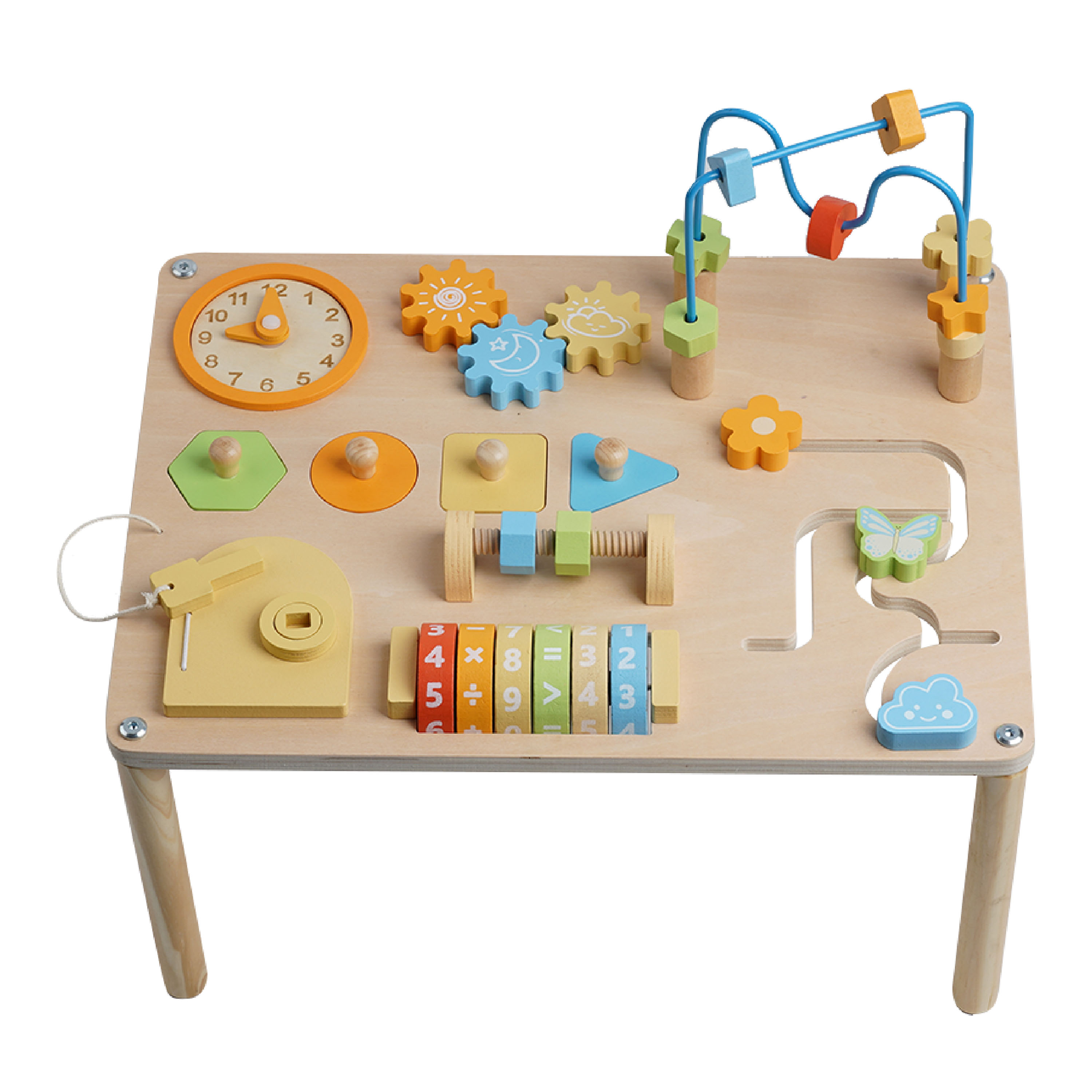 Sunny Maud Wooden Activity Table with Bead Maze