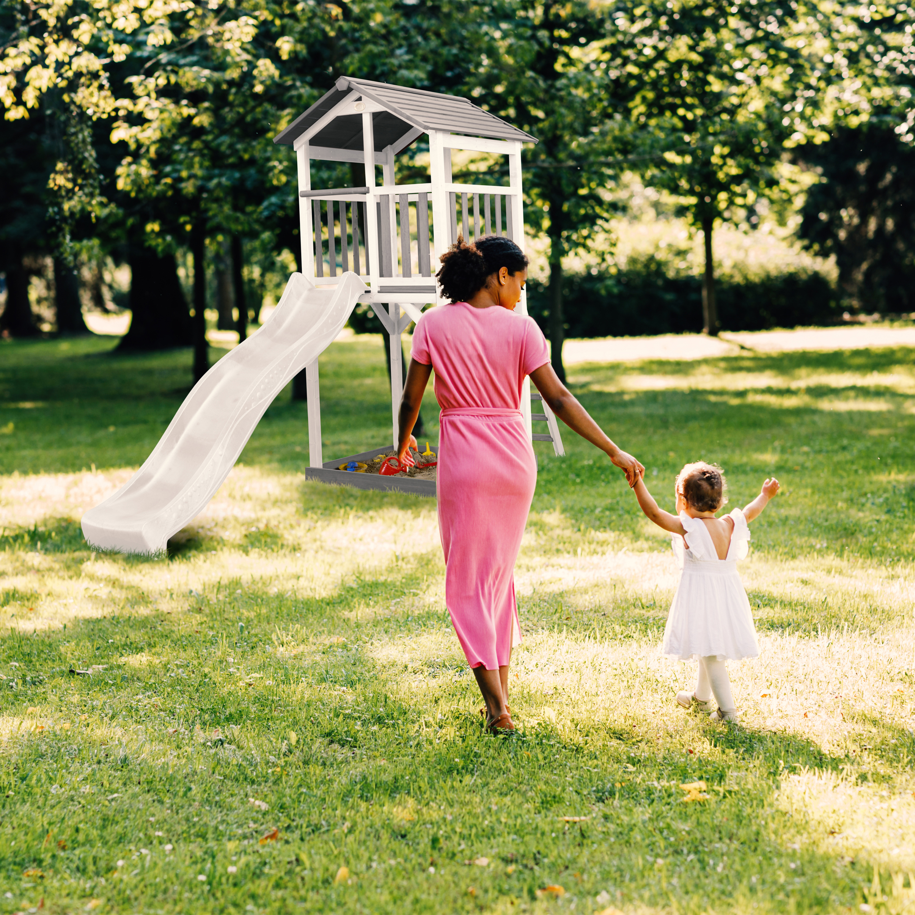 AXI Beach Tower Grey/White - White Slide