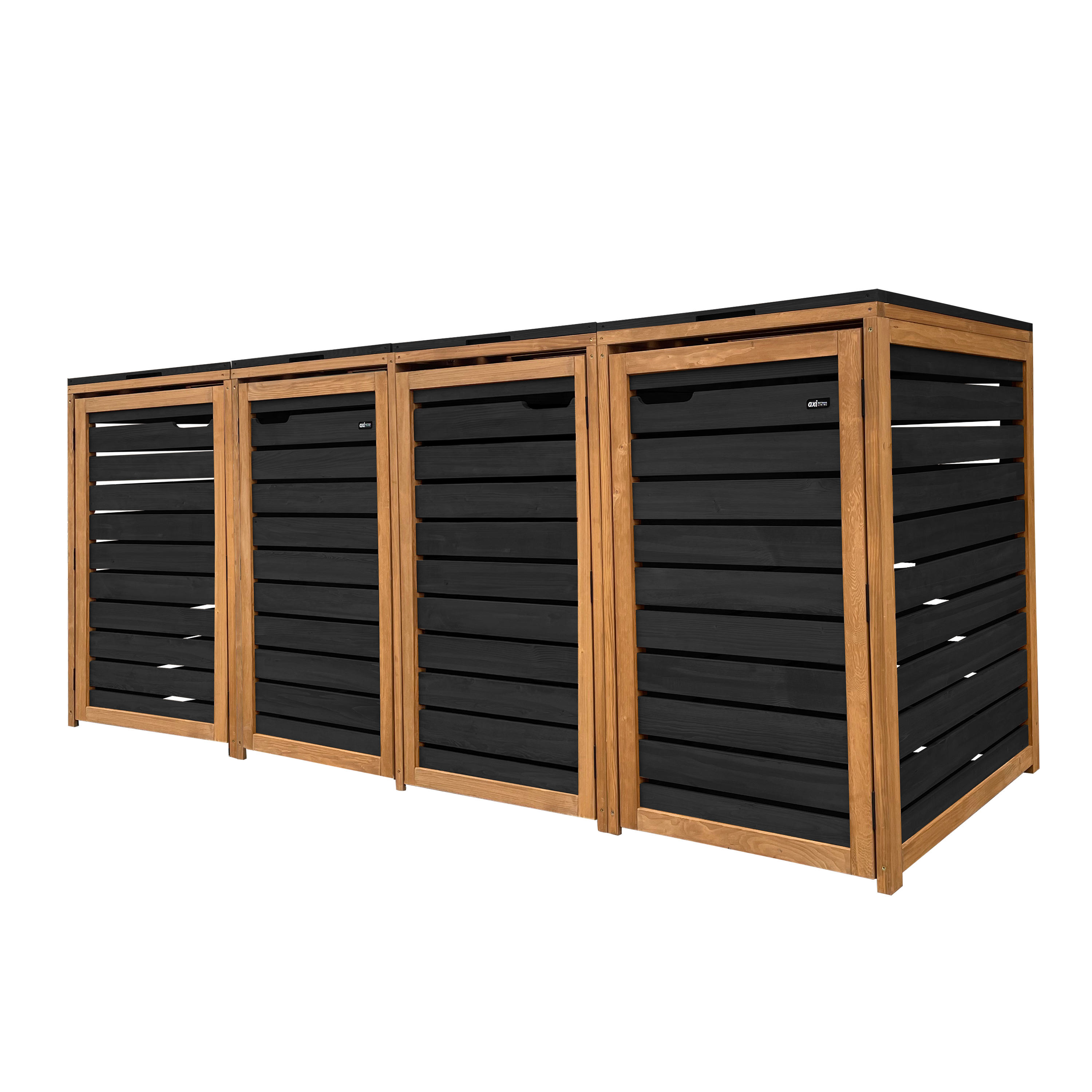 AXI Lex Wooden Bin Storage Black/Brown - 4 bins