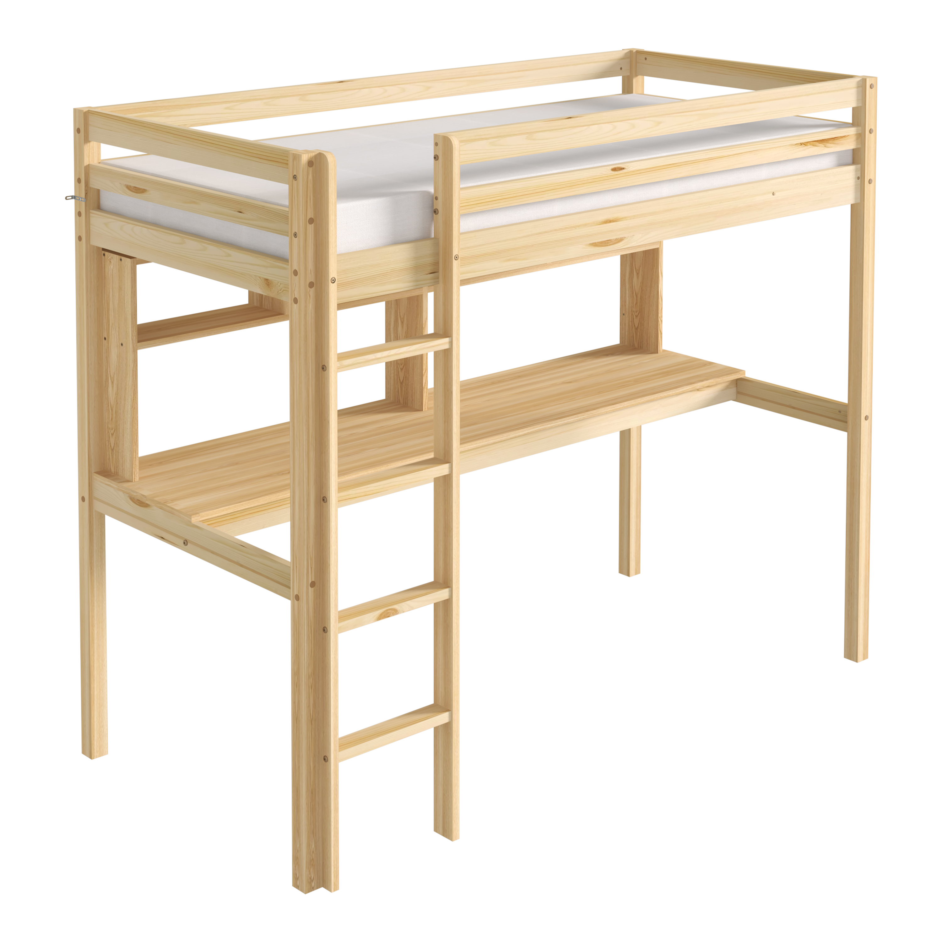 Sunny Sil Loft Bed with Desk Natural – Without Mattress