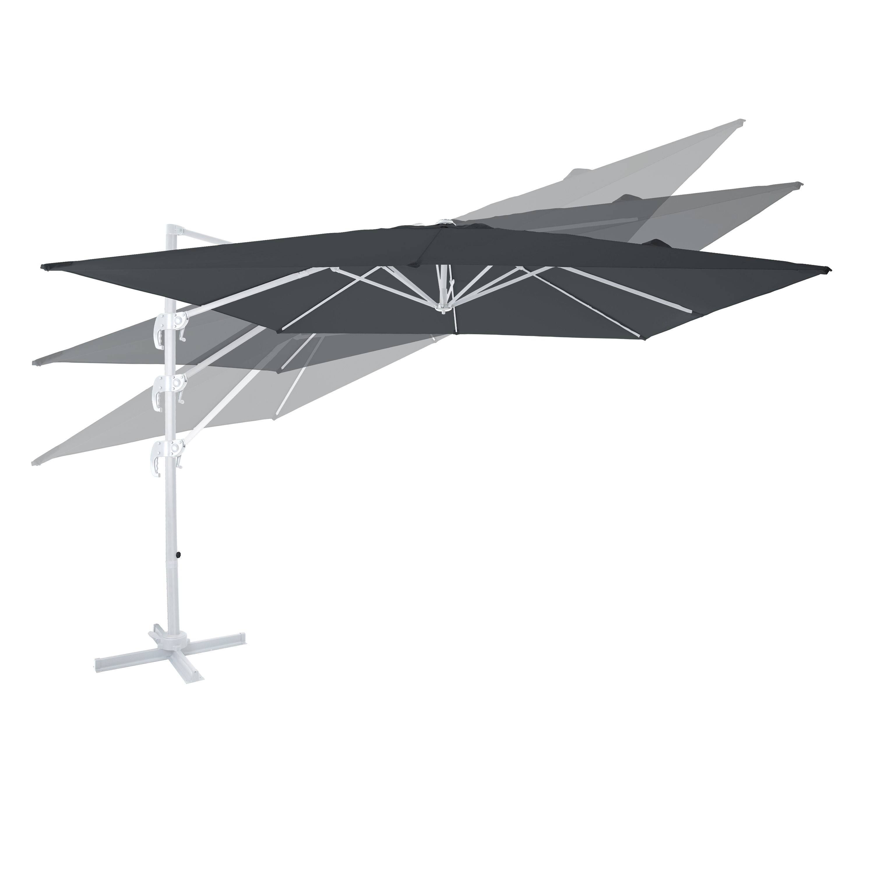 AXI Nima Parasol déporté 300x300cm Blanc/Gris 