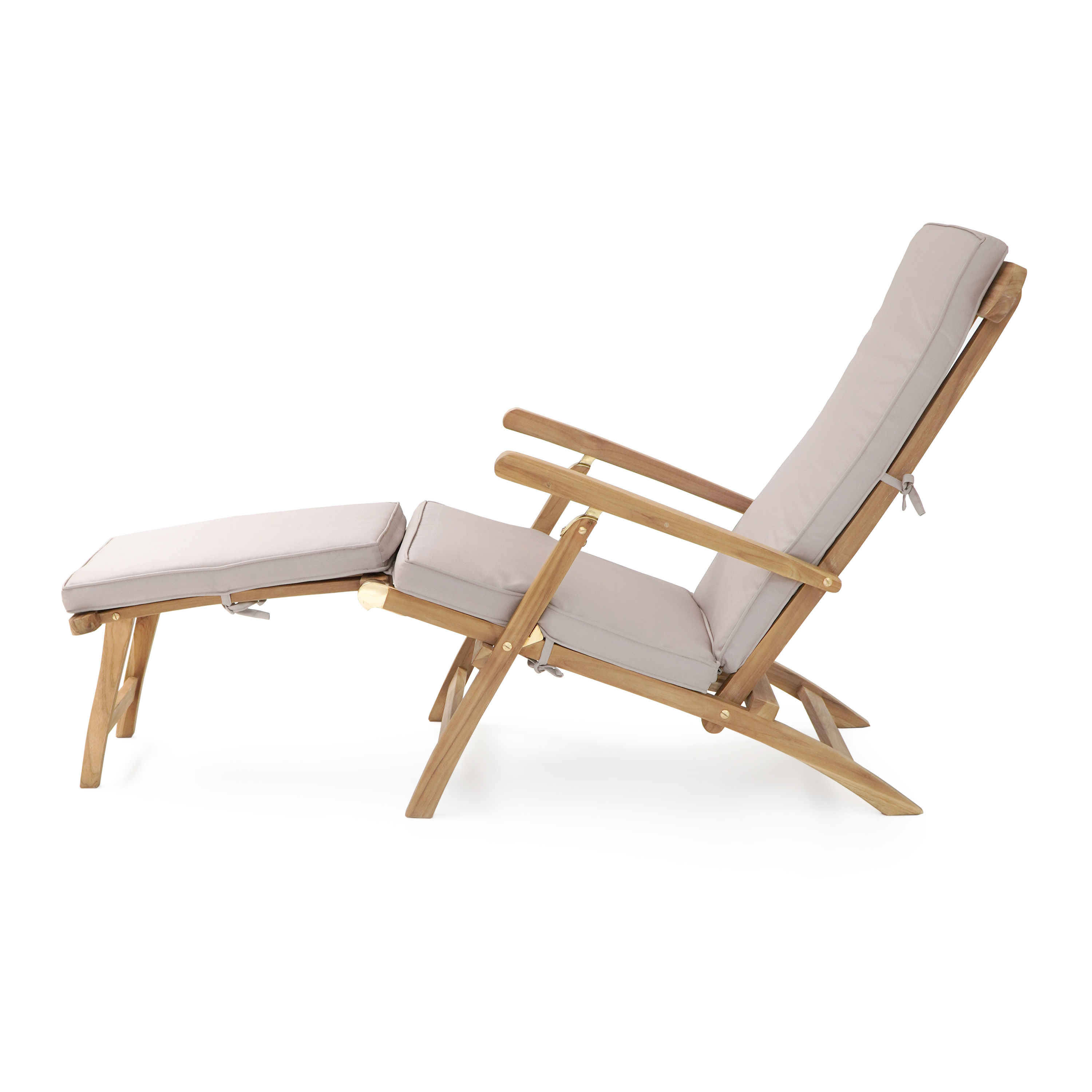 AXI Costa Deckchair with cushion - Teak-8720365062766 AXI Costa Deckchair with cushion - Teak