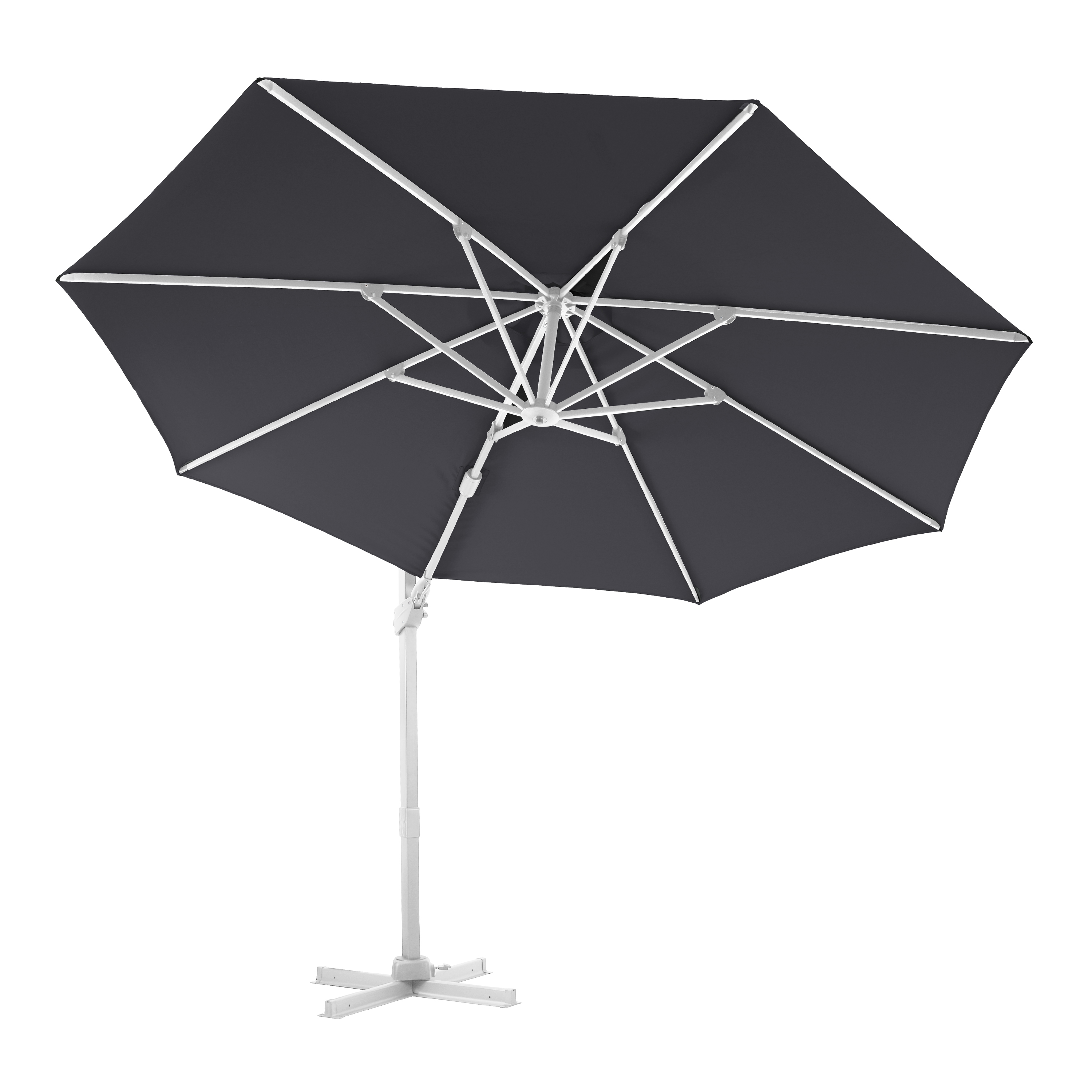 AXI Cyrus Premium Parasol déporté Ø 300cm Blanc/gris 