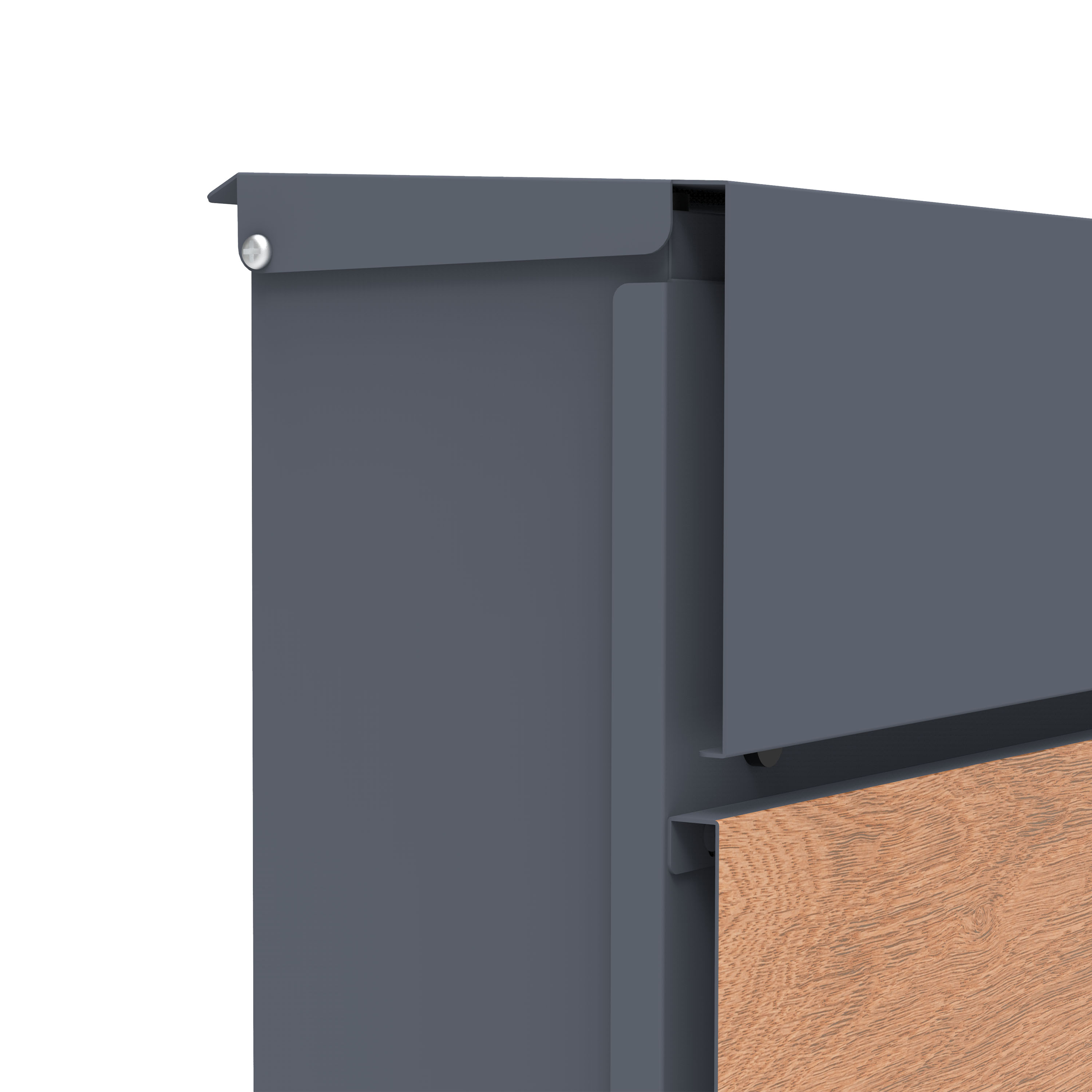 AXI Jake Metal Letterbox Anthracite/Wood Look