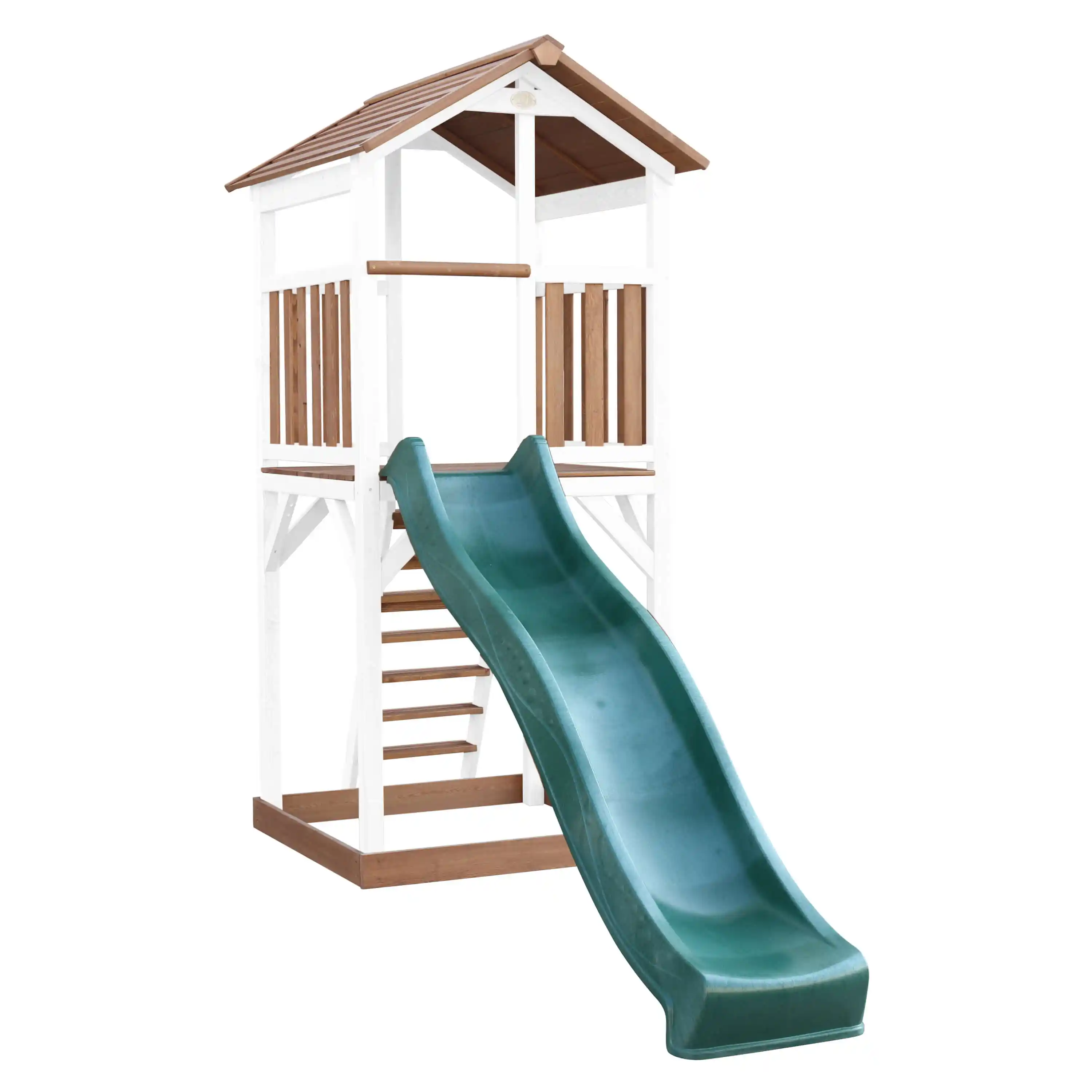 AXI Beach Tower Aire de jeux Marron/Blanche - Toboggan Vert