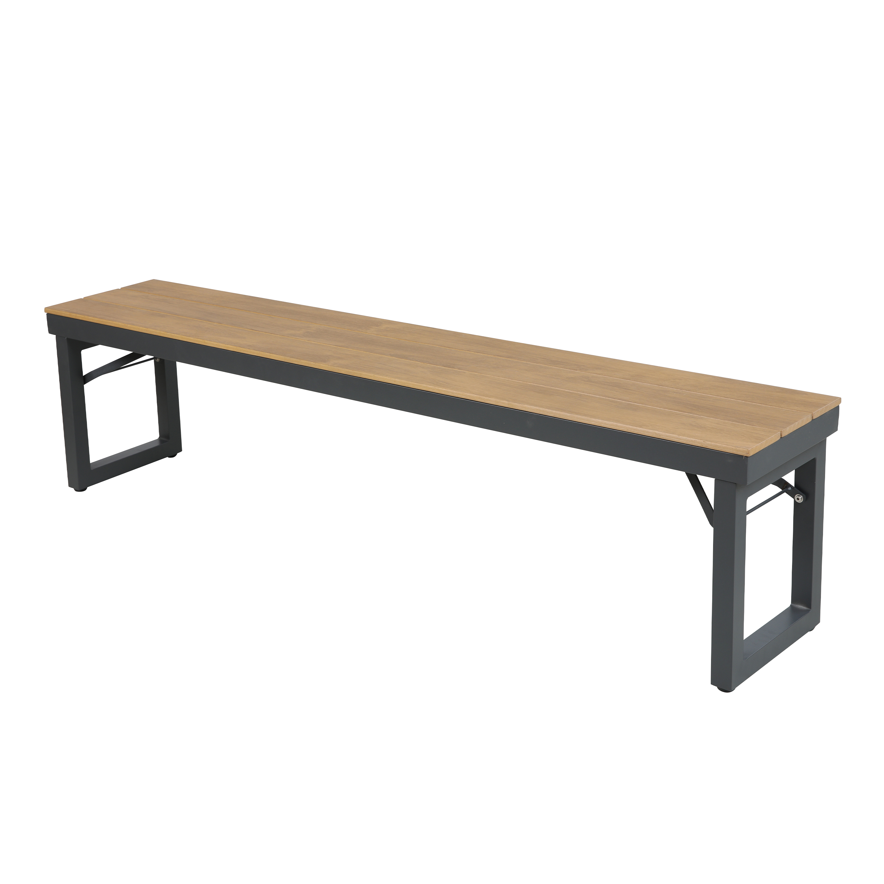 AXI Chianti Garden Set with 2 Benches Anthracite with Teak-look Polywood