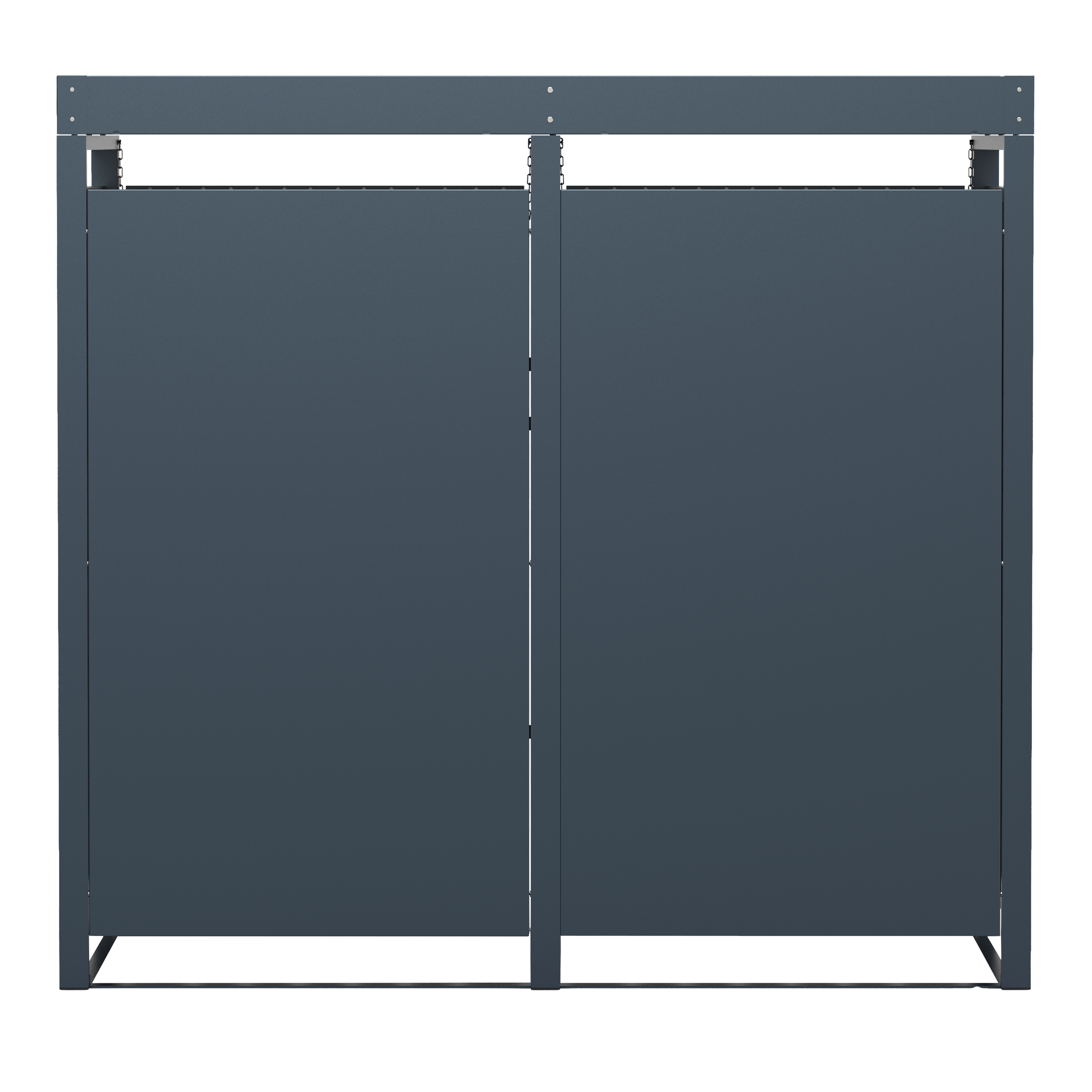 AXI Leon Bin Storage with Louis Parcel Postbox Anthracite/Wood Look – 2 Garbage Bins