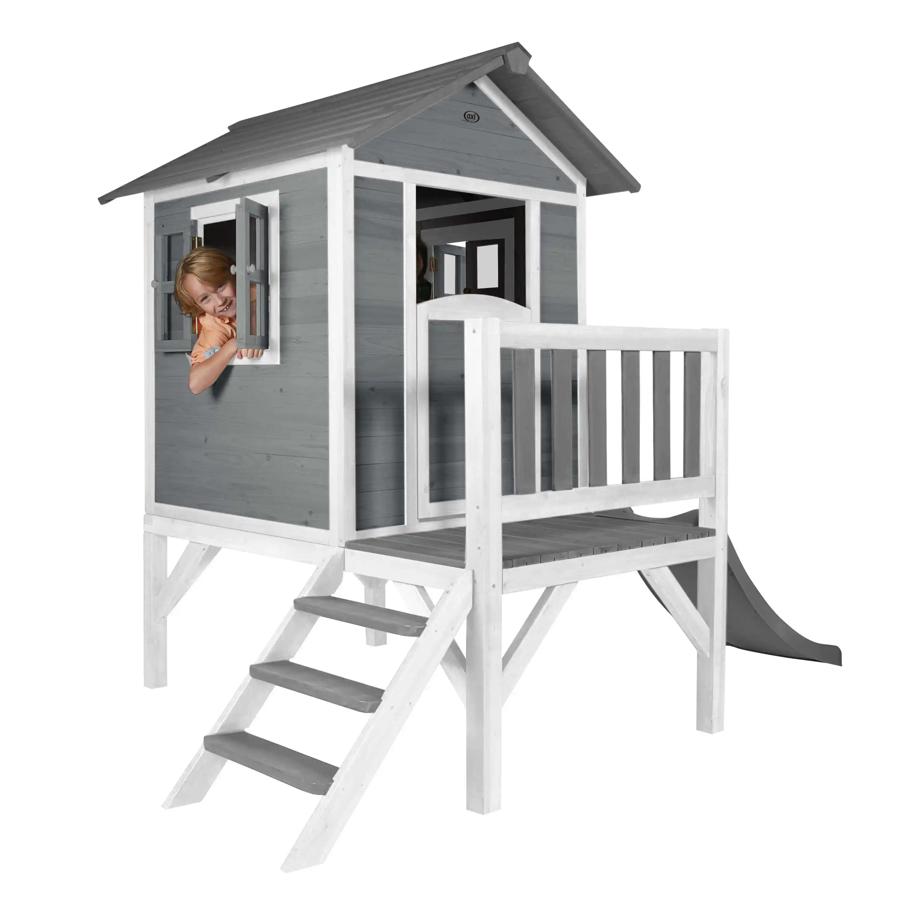 AXI Lodge XL Speelhuis Cool Grijs - Grijze Glijbaan