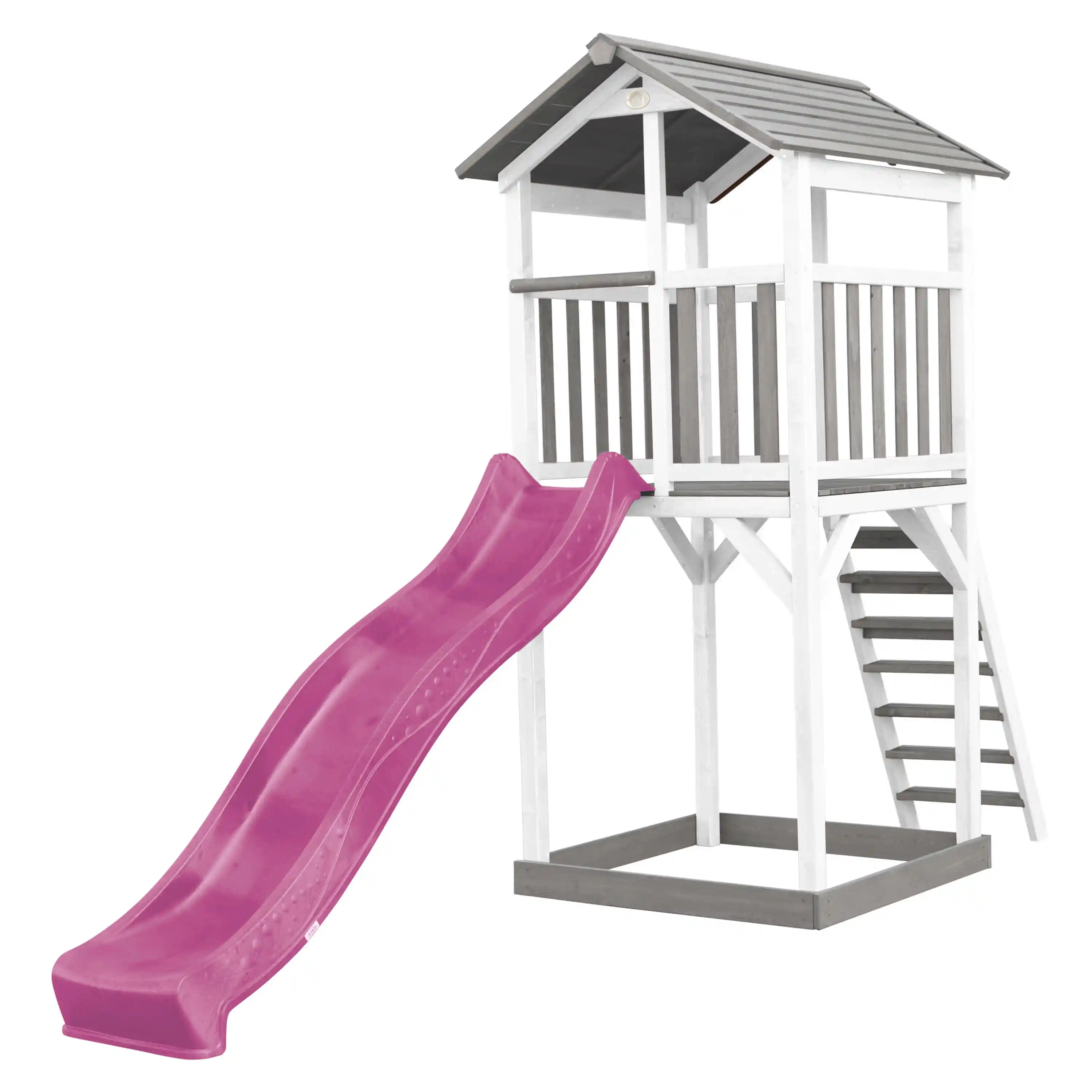 AXI Beach Tower Aire de jeux Grise/Blanche - Toboggan Violet