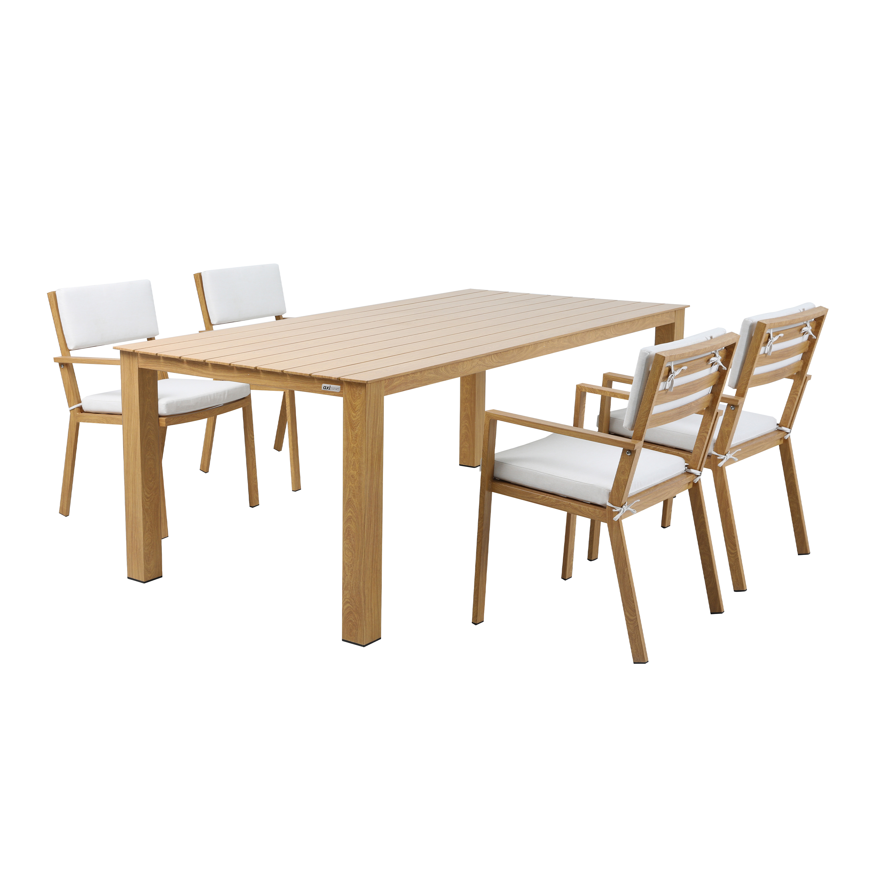 AXI Jada Salon de jardin avec 6 chaises, Aspect Bois/beige