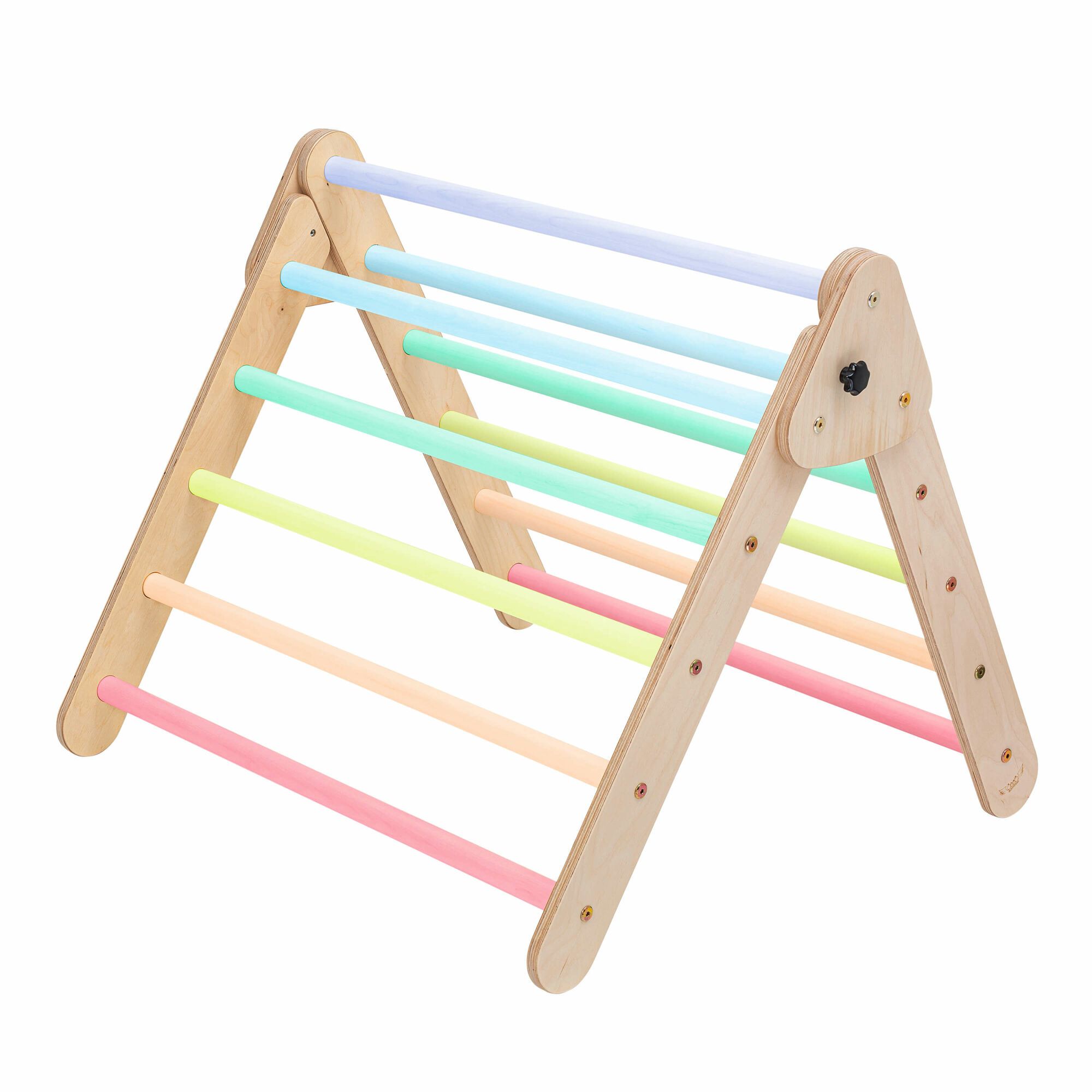 KateHaa Houten Klimdriehoek met Ladder en Klimwand Pastel-4751038481113 KateHaa Houten Klimdriehoek met Ladder en Klimwand Pastel
