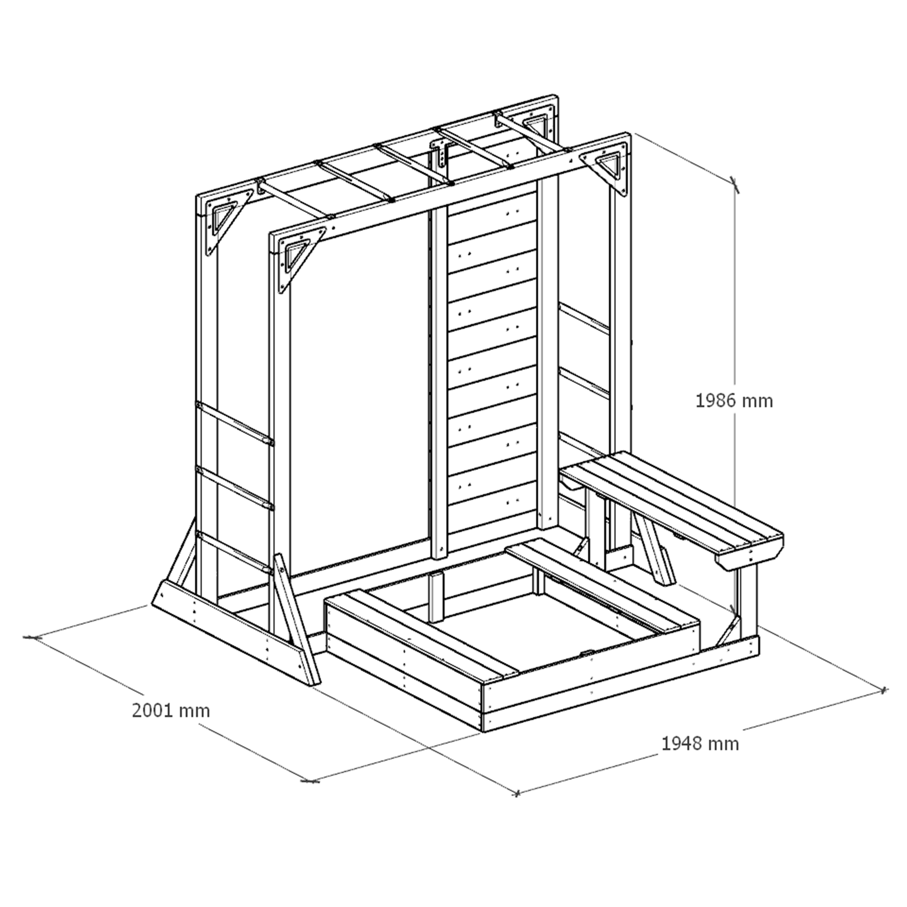 AXI Dex Climbing Frame with Sandbox, Monkey Bars and Picnic Table