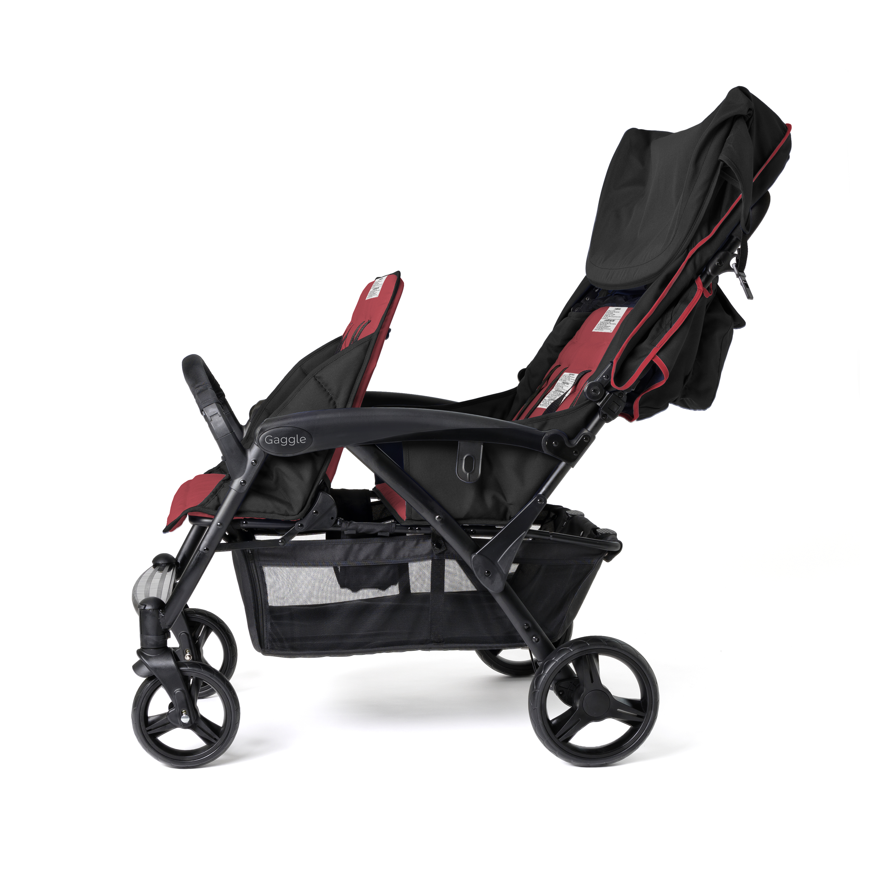 Gaggle Odyssey 4x4 quad kinderwagen / buggy voor 4 kinderen in rood/zwart