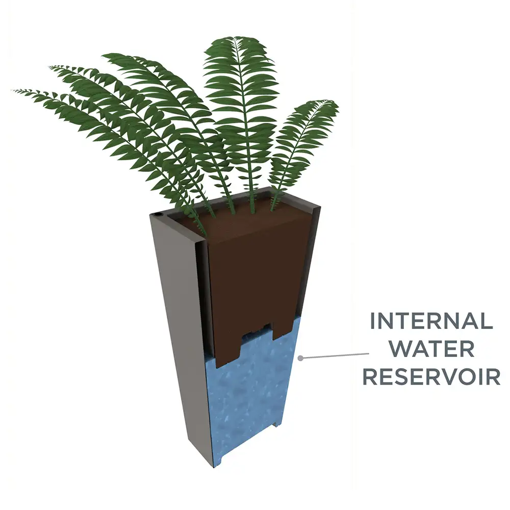 Step2 Tremont Vierkant Bloempot Groot - Onyx Black