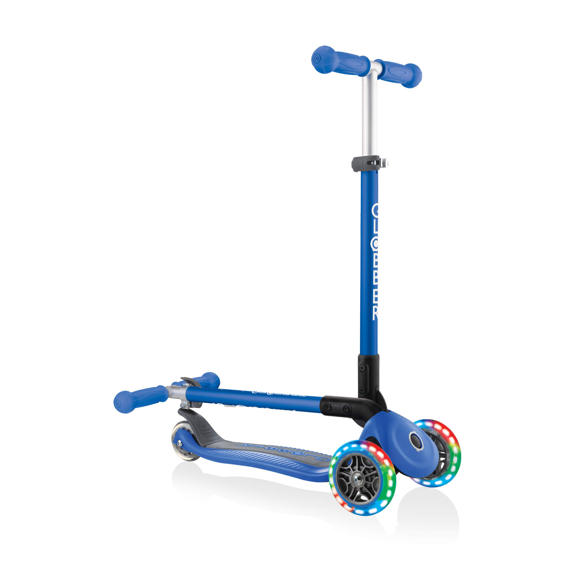 Globber Primo Foldable Lights Trottinette Bleue