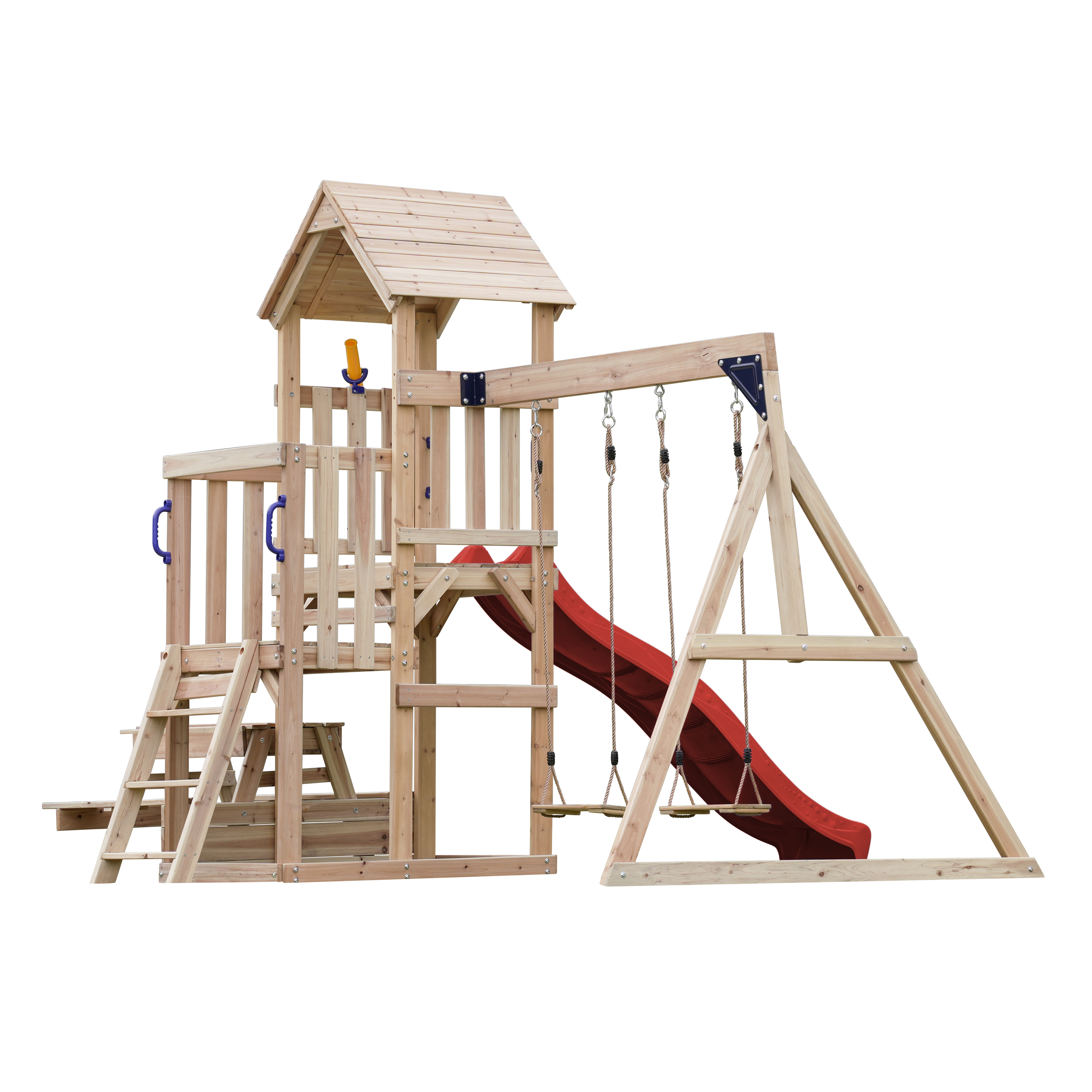 AXI Mette Playground with Double Swing Brown - Red Slide 