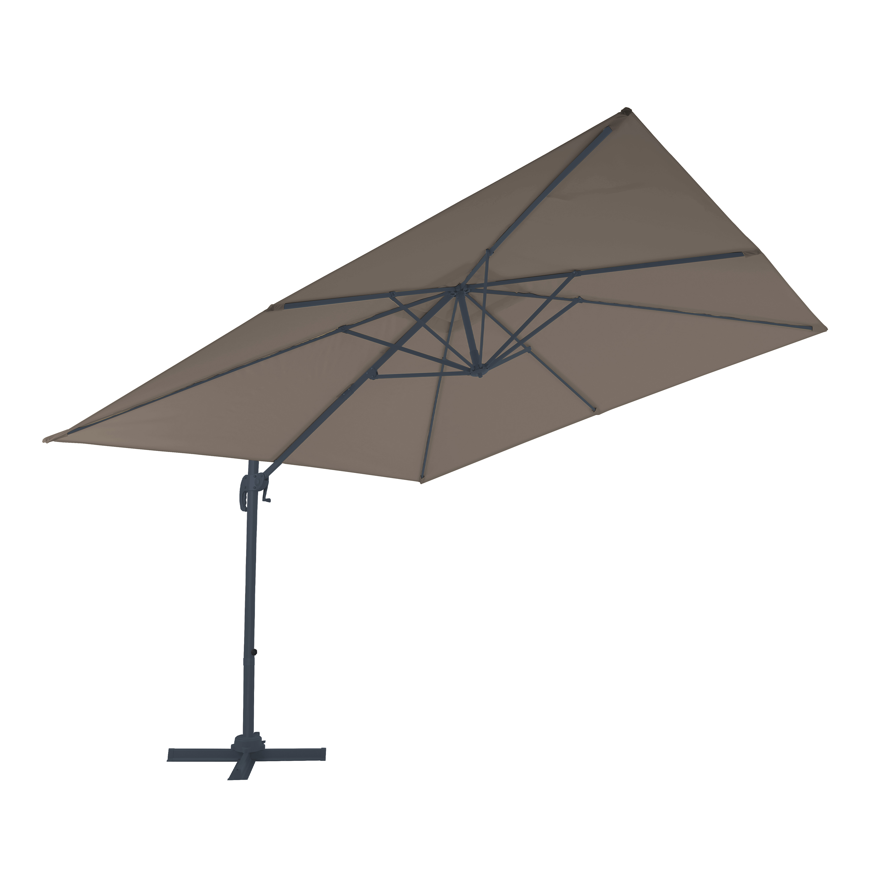 AXI Nima Parasol déporté 300x300cm Anthracite/taupe 