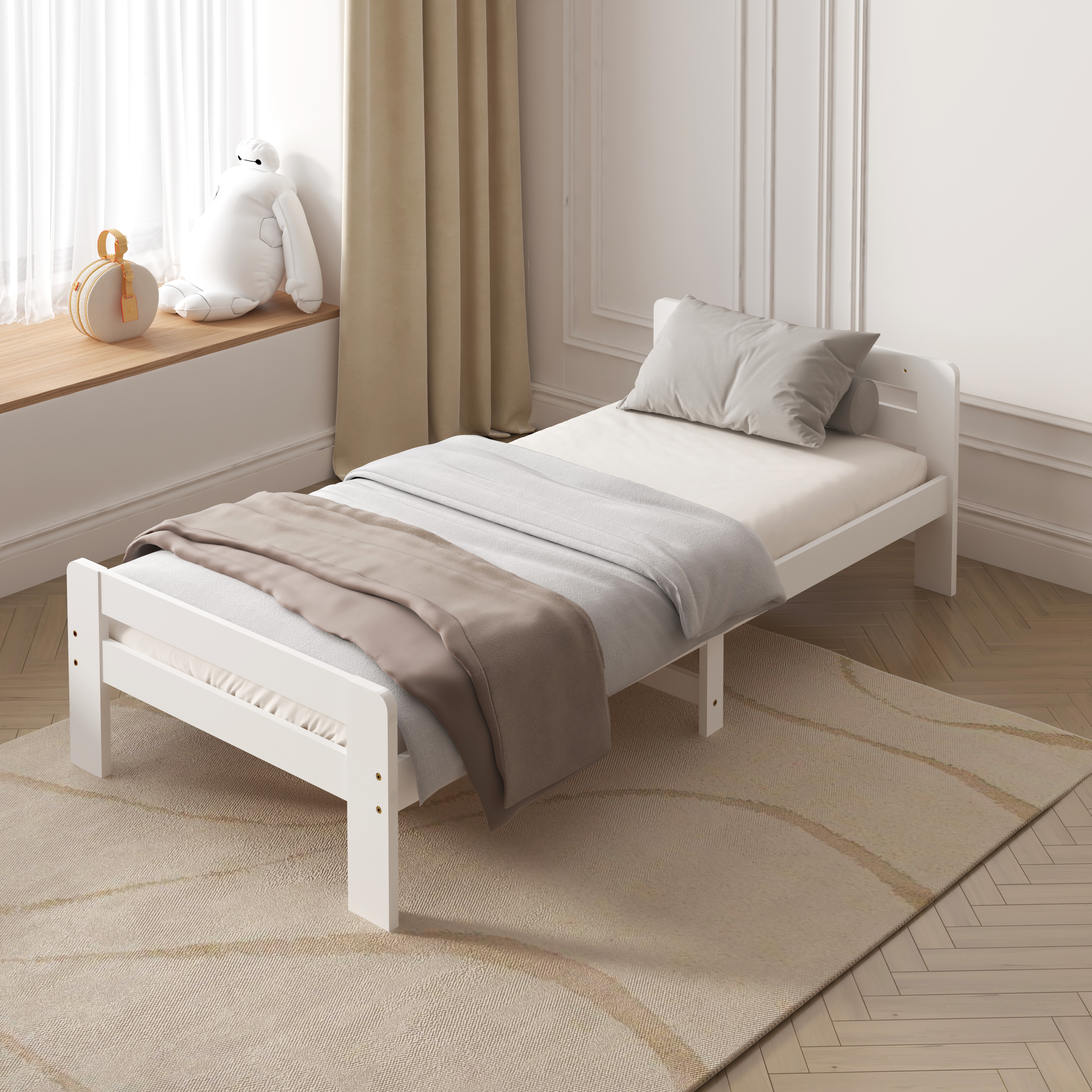 Sunny Olla Kids Bed White – With Mattress