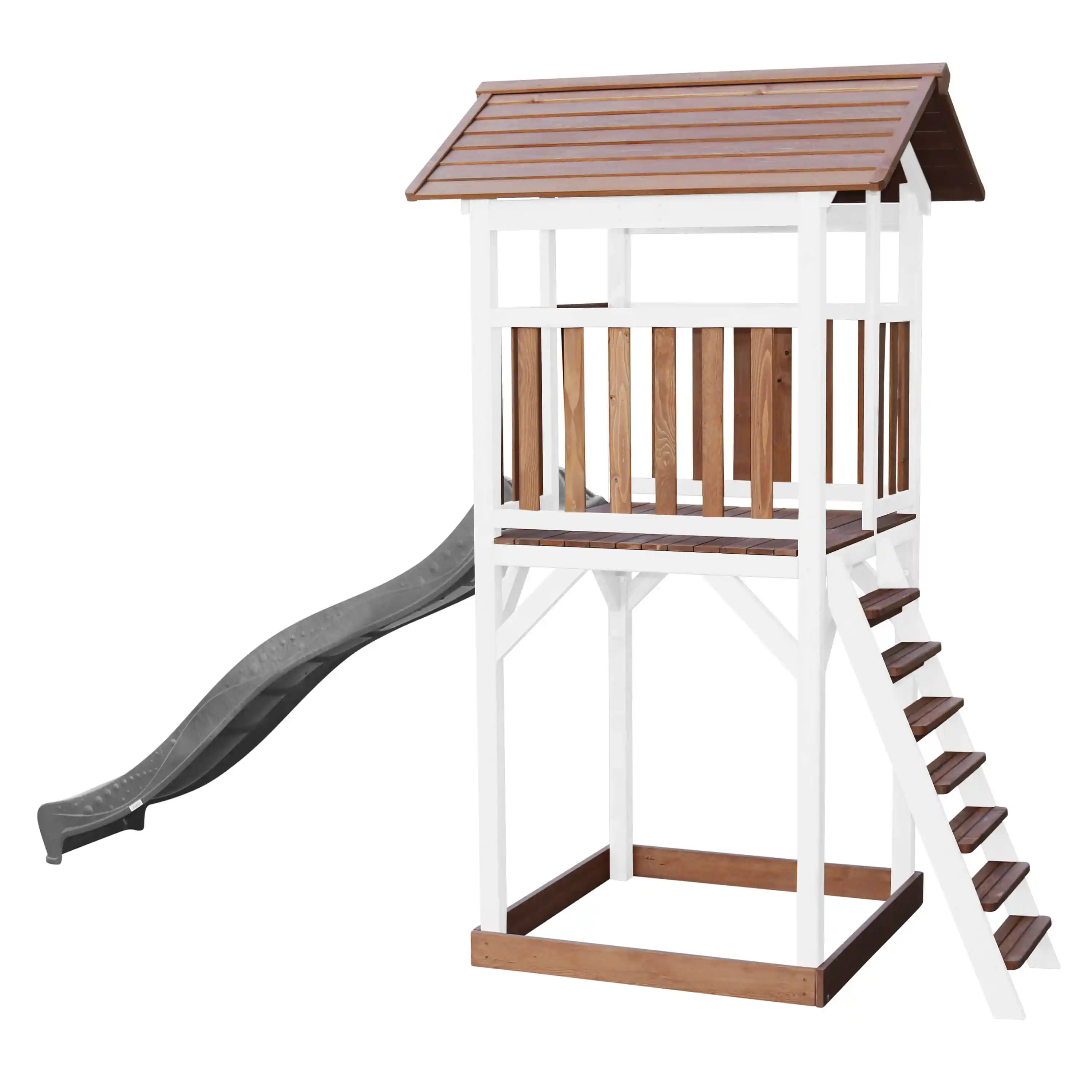 AXI Beach Tower Aire de jeux Marron/Blanche - Toboggan Gris