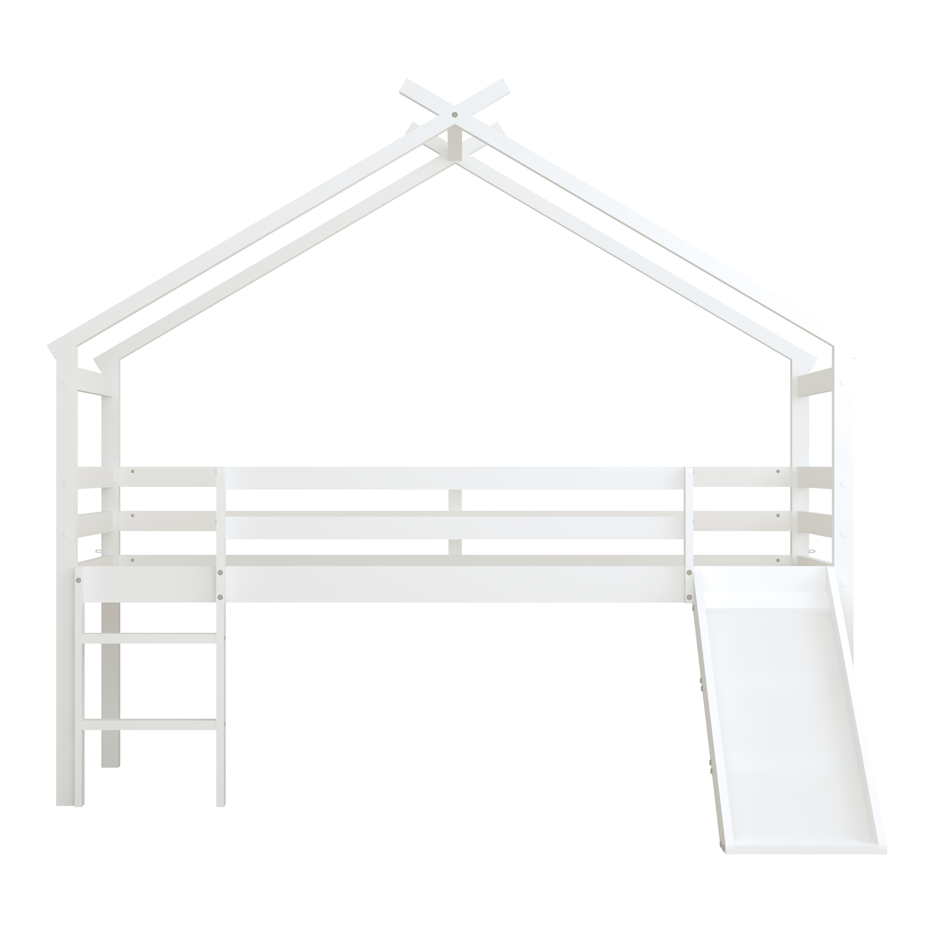 Sunny River Mid Sleeper with Slide White – Without Mattress