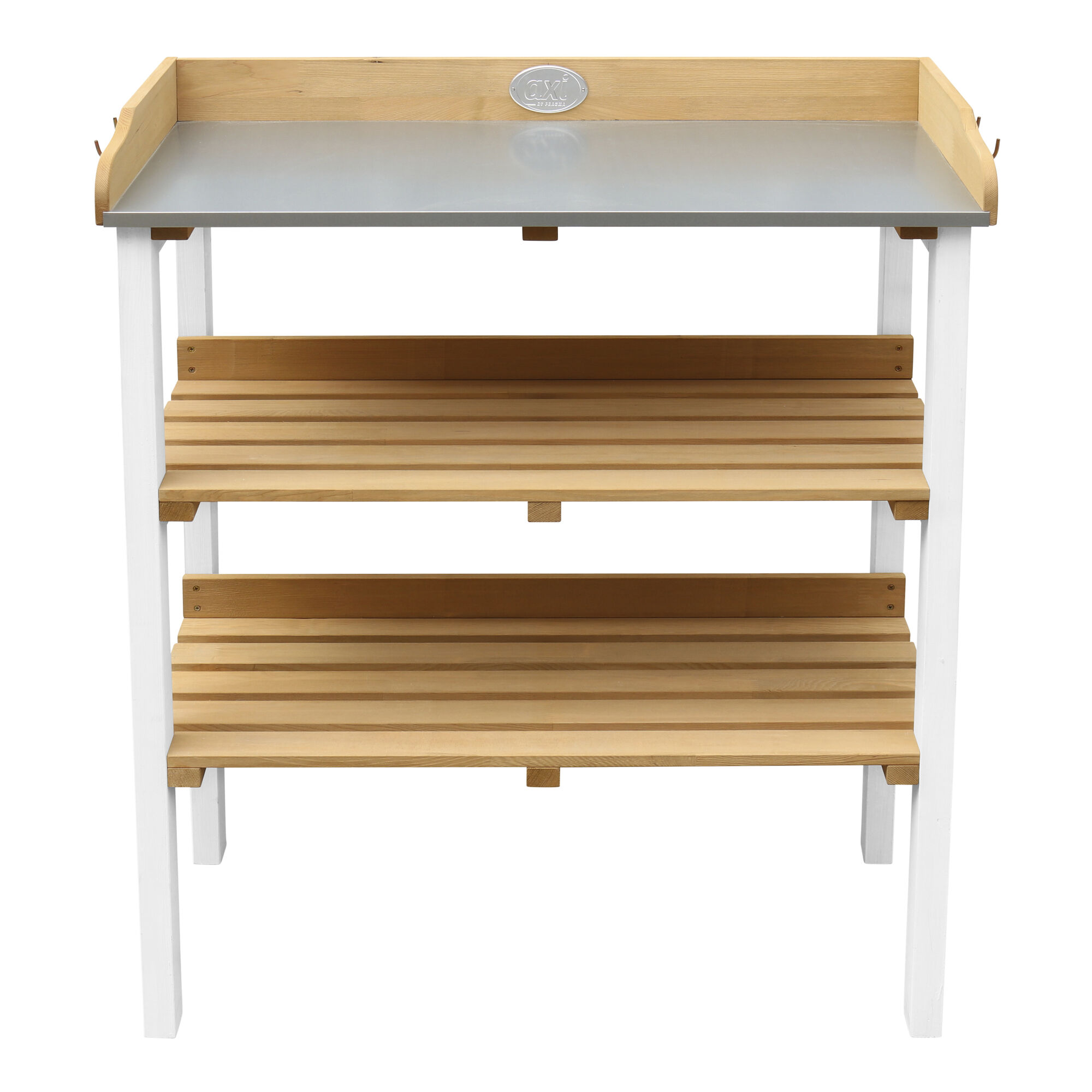 productfoto AXI Oppottafel met opbergplanken Bruin/wit