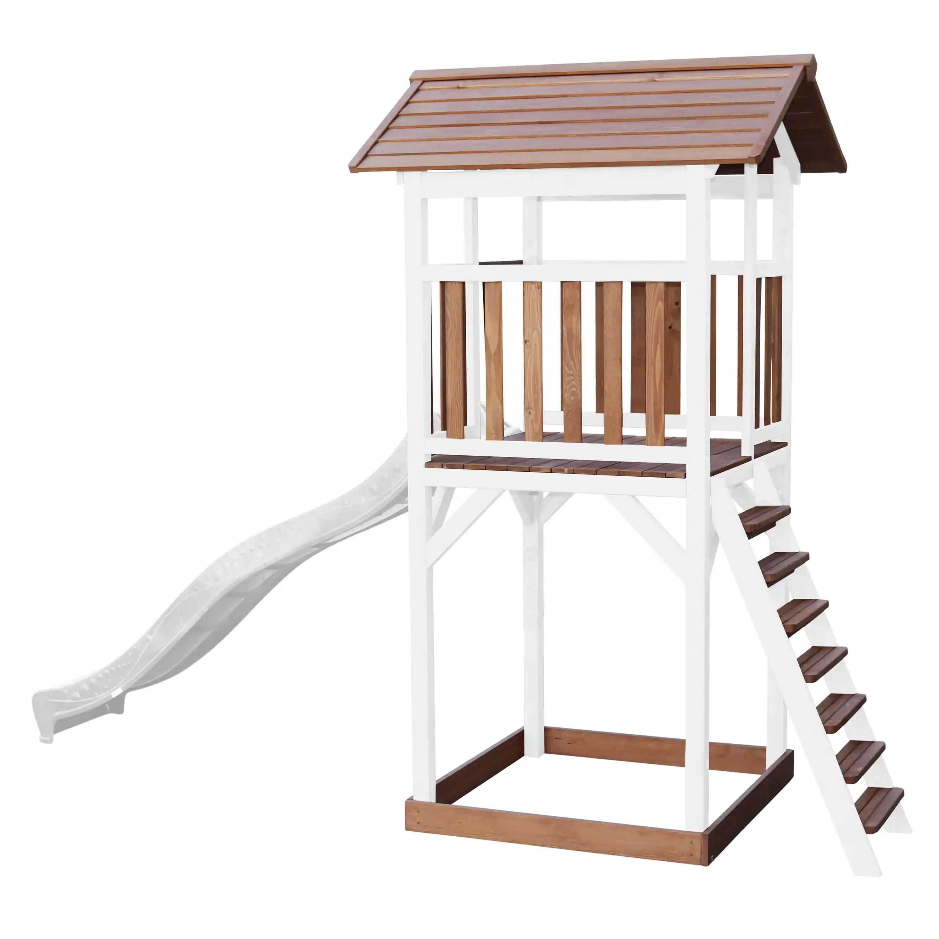 AXI Beach Tower Aire de jeux Marron/Blanche - Toboggan Blanc