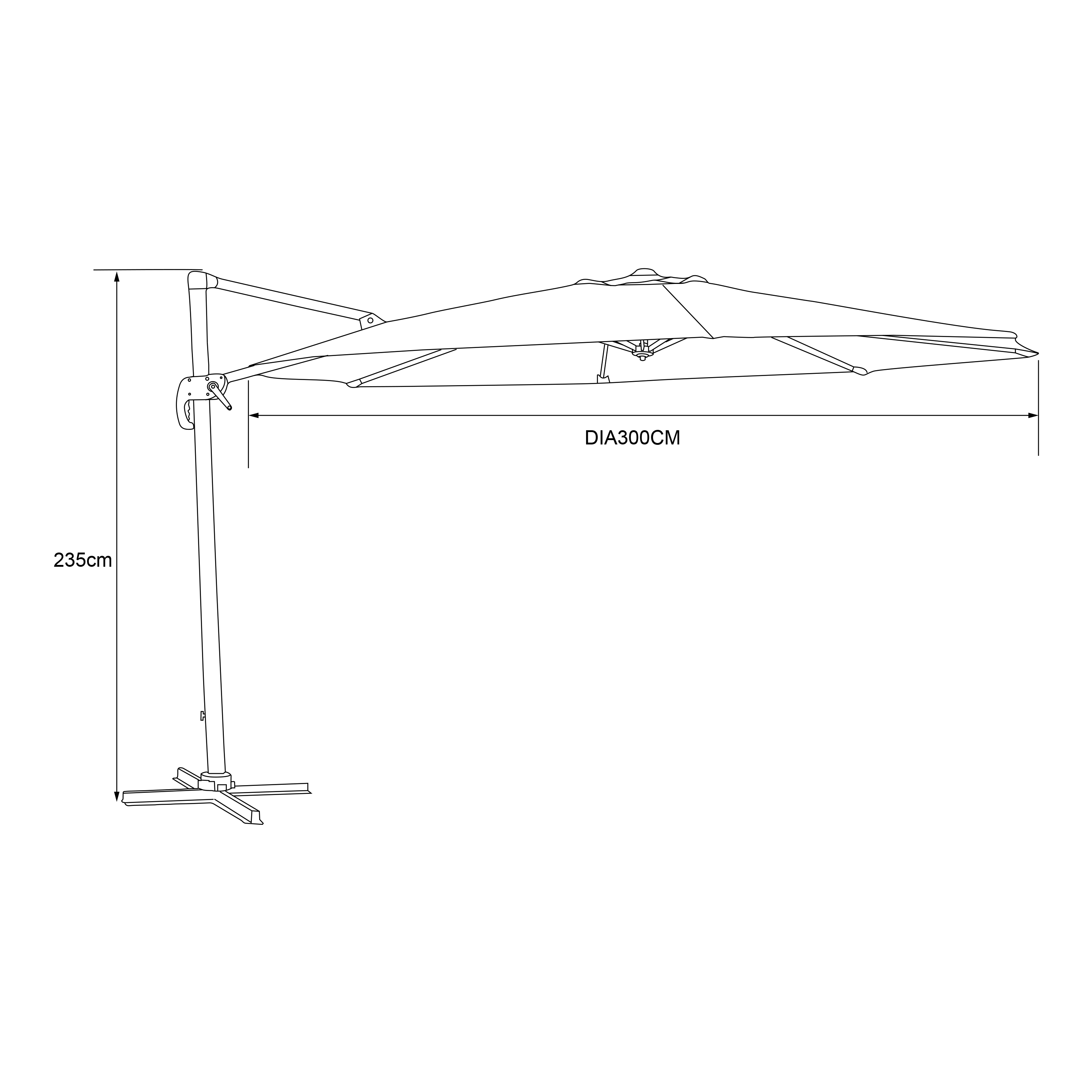 AXI Marisol Parasol déporté Ø 300cm Aspect bois/beige 