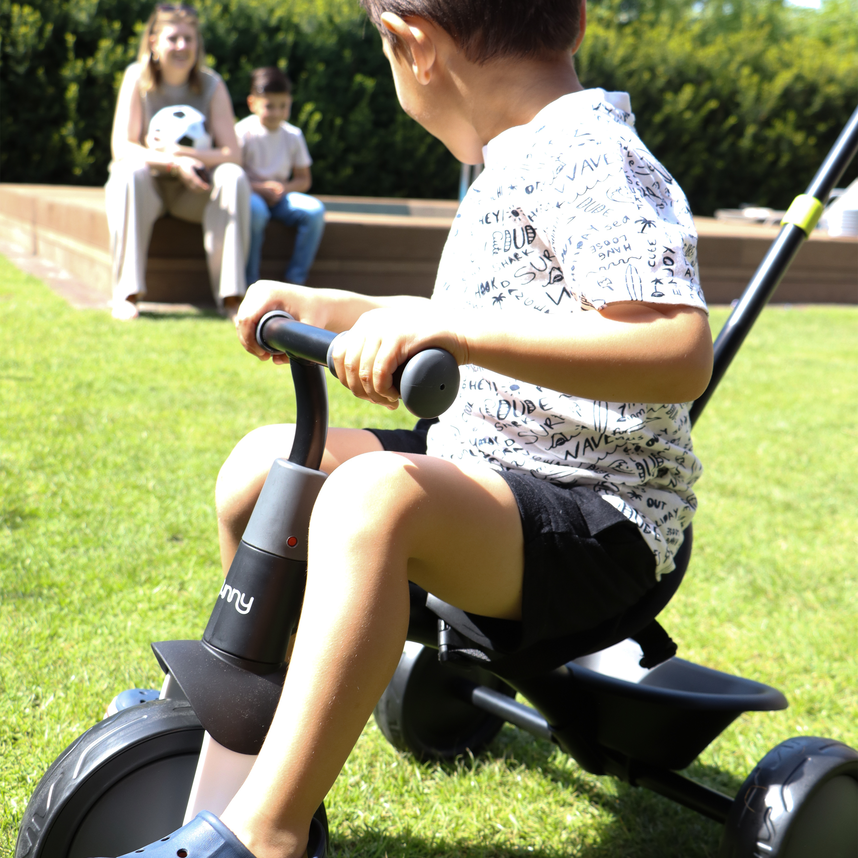 Sunny Tricycle with Removable Pushbar - Black-8720365064760 Sunny Tricycle with Removable Pushbar - Black