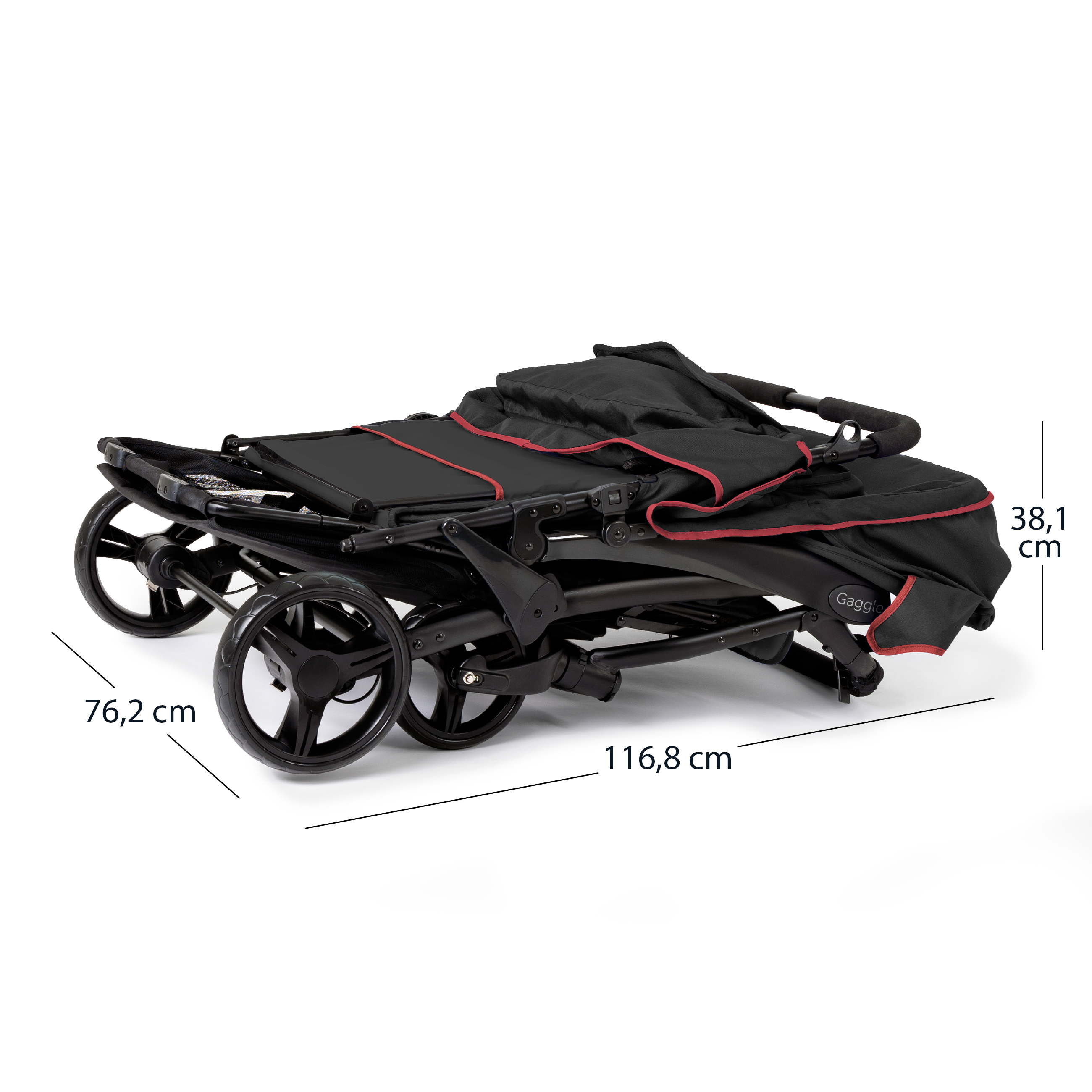 Gaggle Odyssey 4x4 quad kinderwagen / buggy voor 4 kinderen in rood/zwart