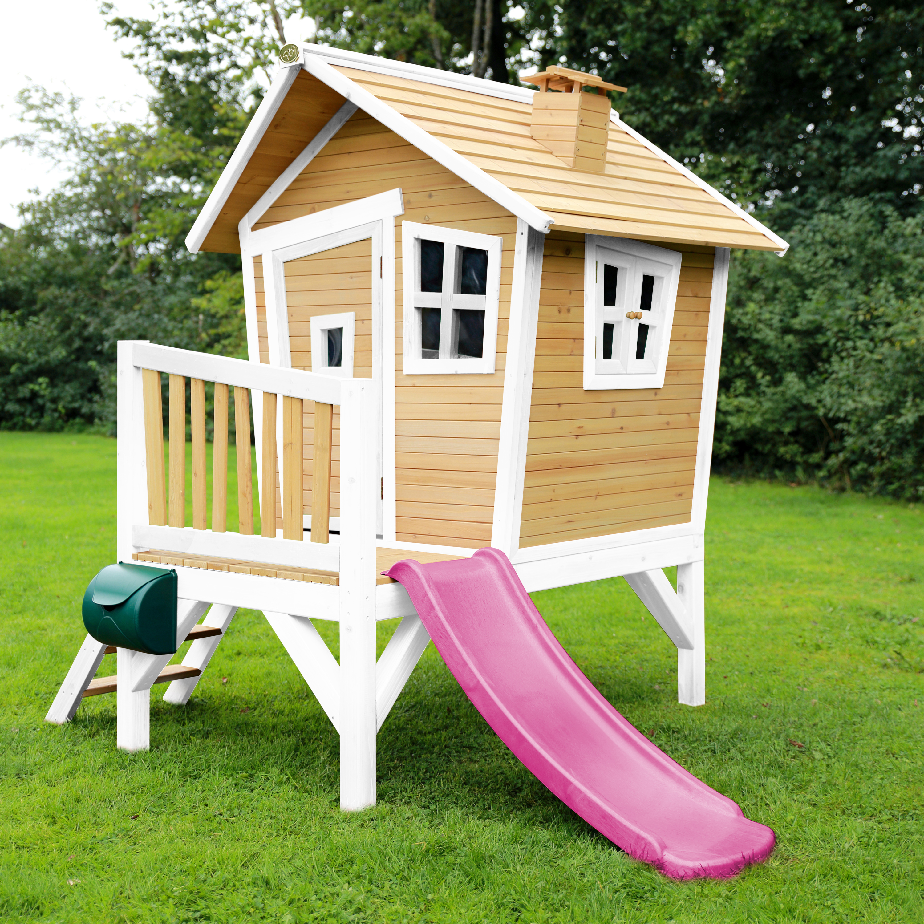 AXI Robin Playhouse Brown/White - Purple Slide