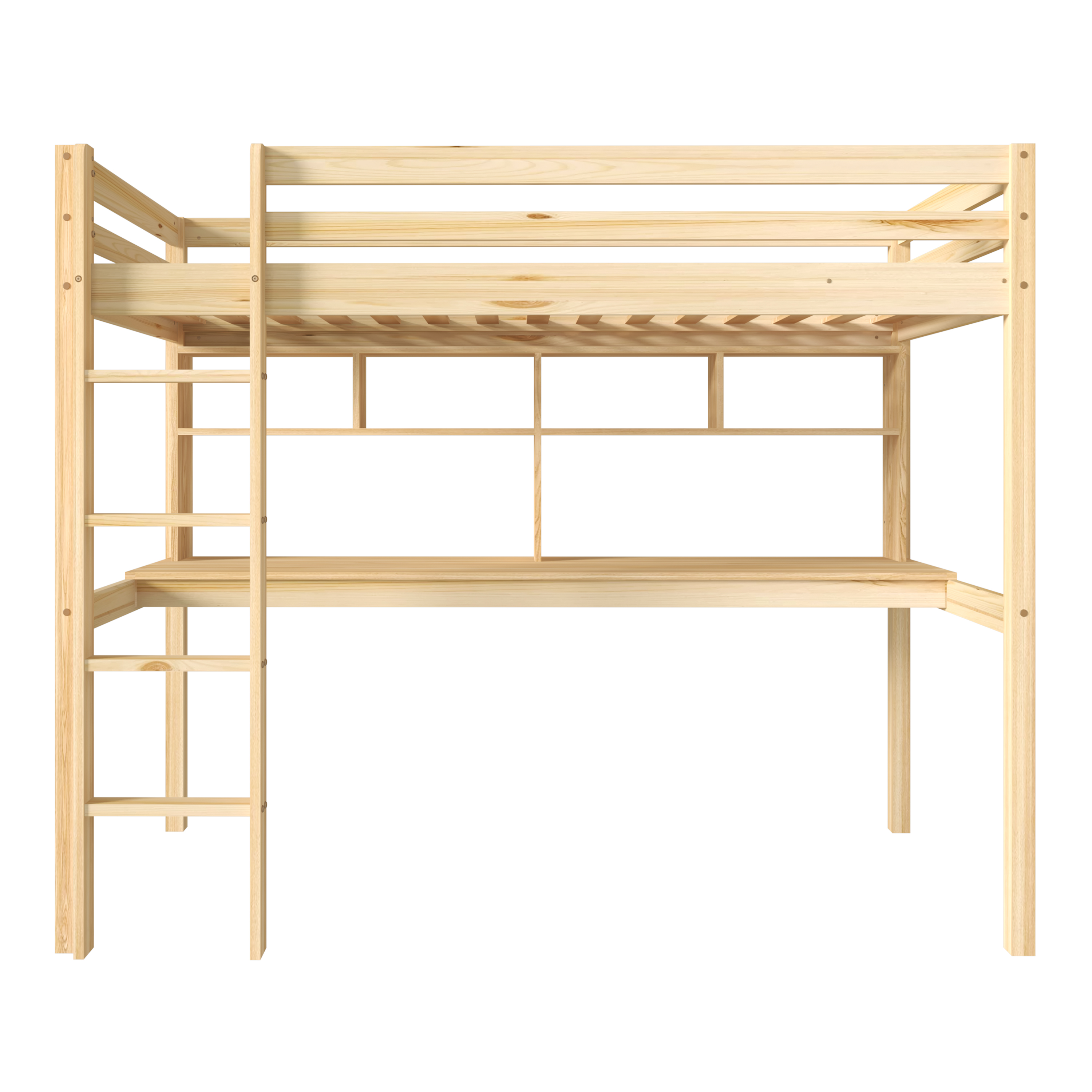 Sunny Sil Loft Bed with Desk Natural – Without Mattress