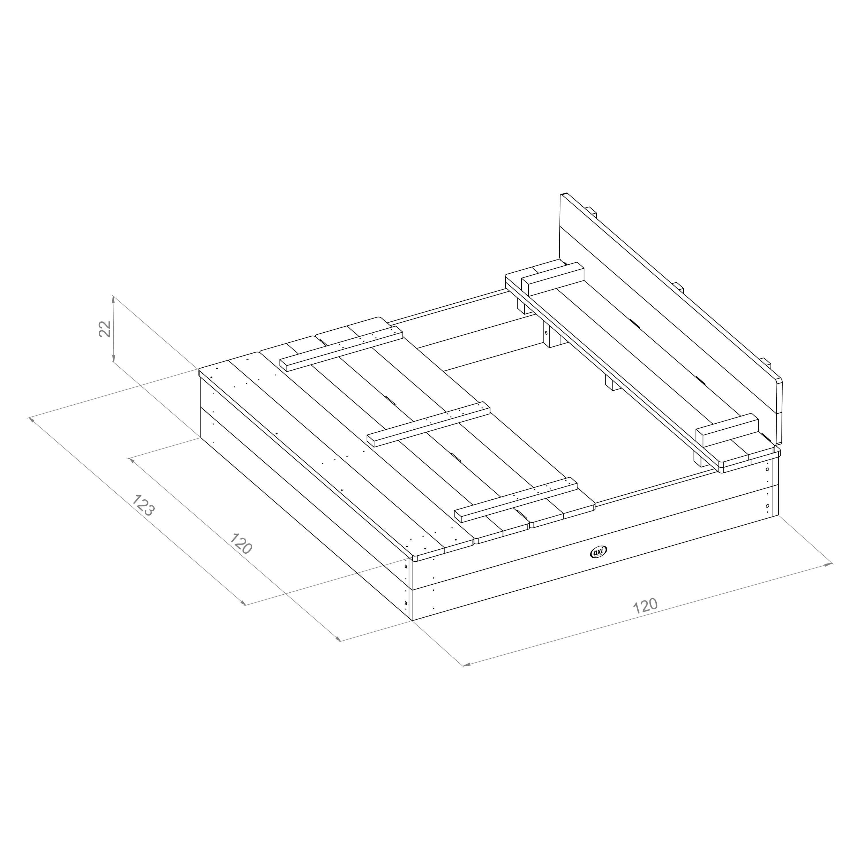 AXI Ella XL Sandbox - 120 x 120 cm - Brown/Green