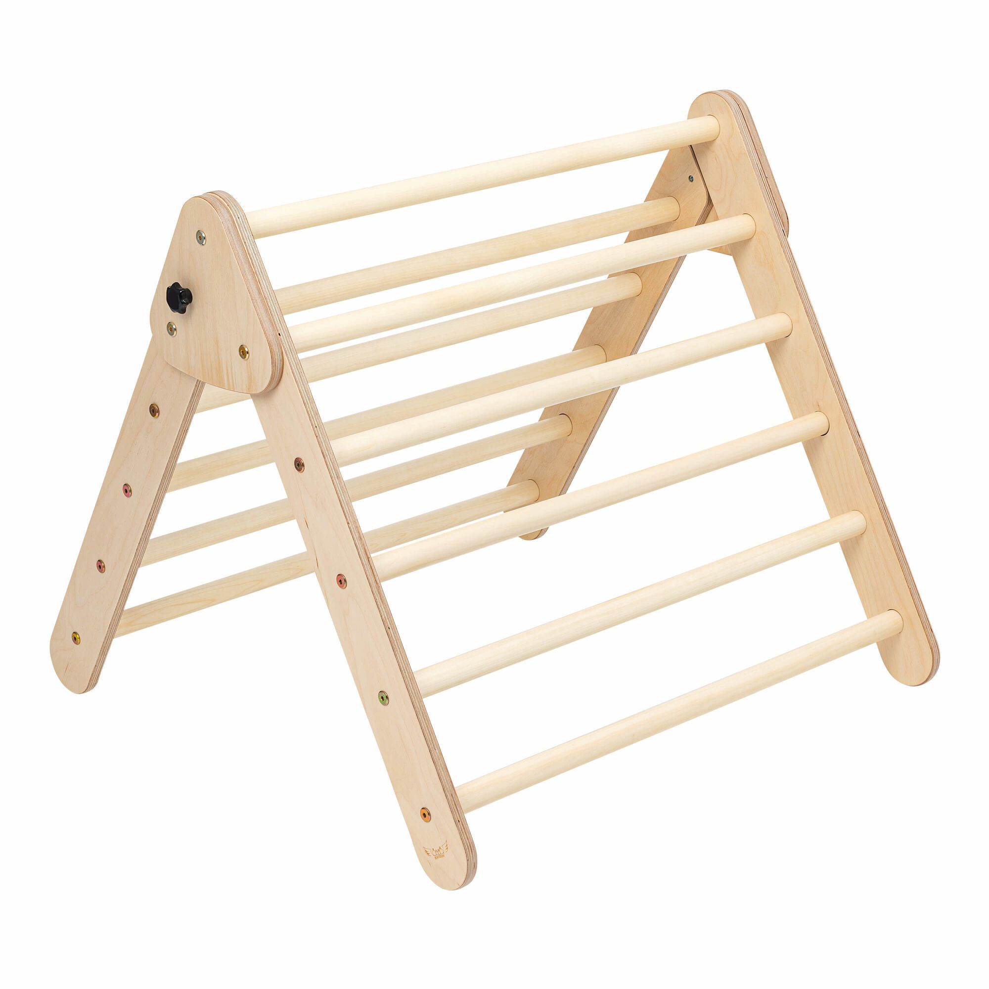 KateHaa Houten Klimdriehoek met Ladder en Klimwand Naturel-4751038481090 KateHaa Houten Klimdriehoek met Ladder en Klimwand Naturel