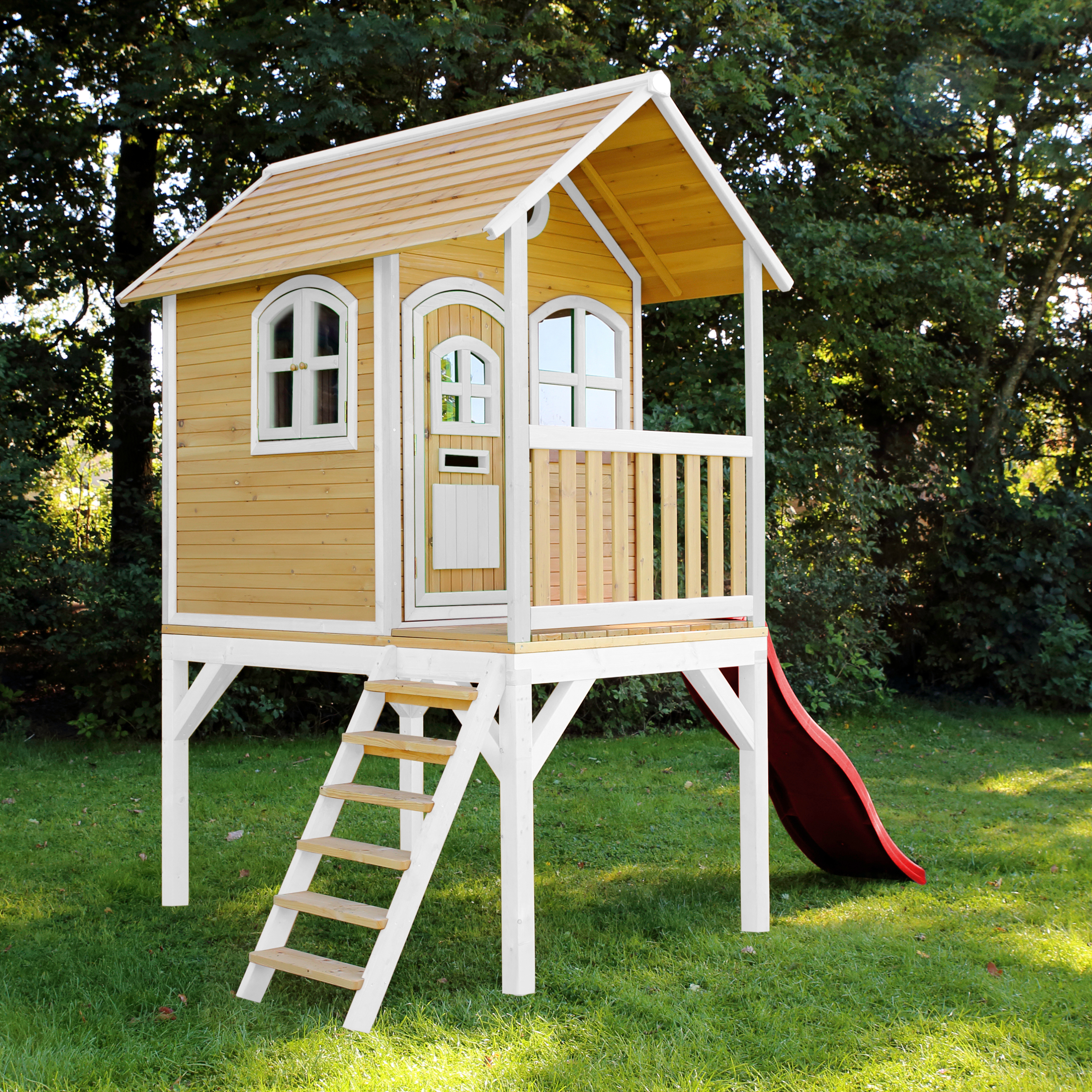 AXI Laura Playhouse Brown/White - Red Slide