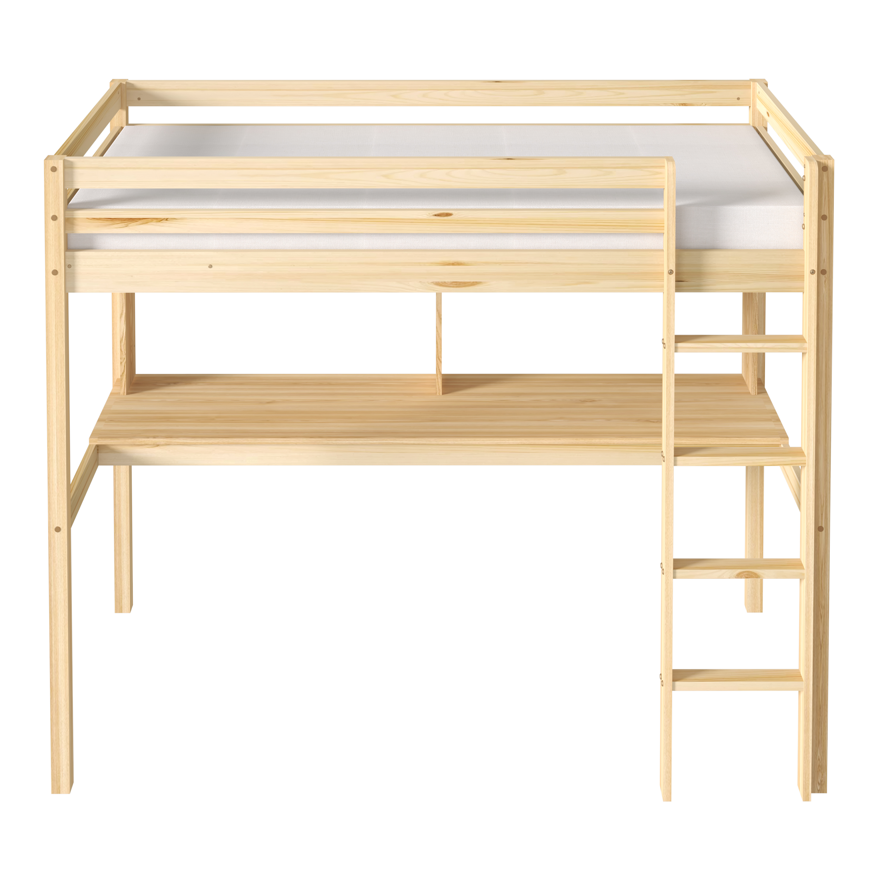 Sunny Sil Loft Bed with Desk Natural – Without Mattress