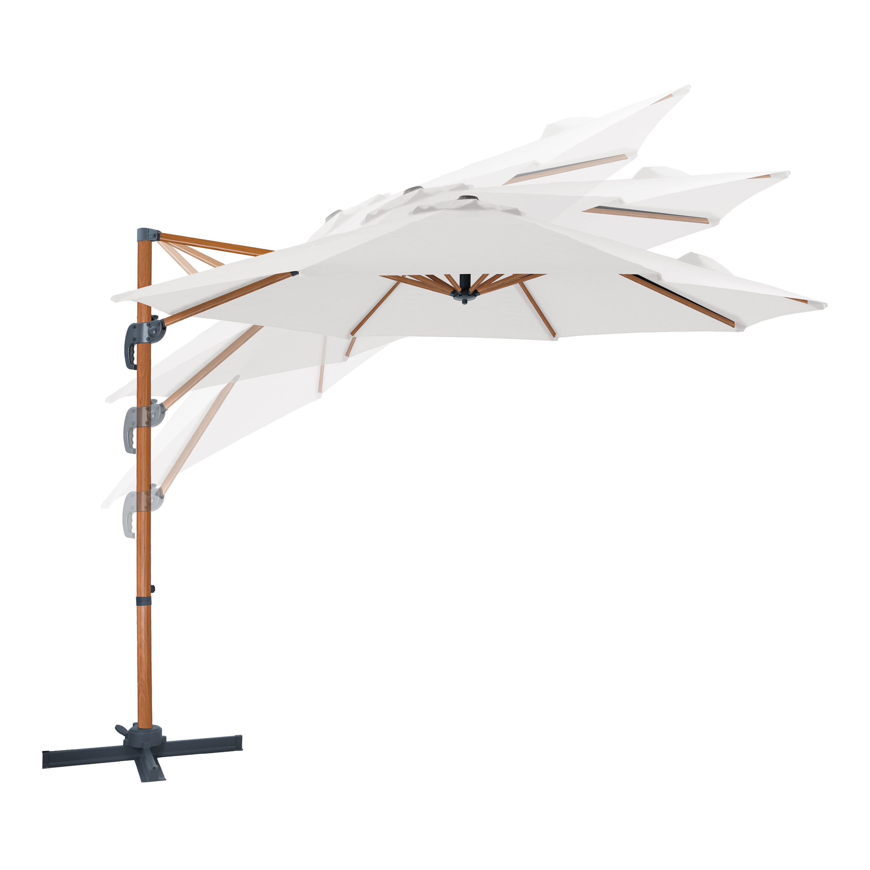 AXI Marisol Parasol déporté Ø 300cm Aspect bois/beige 