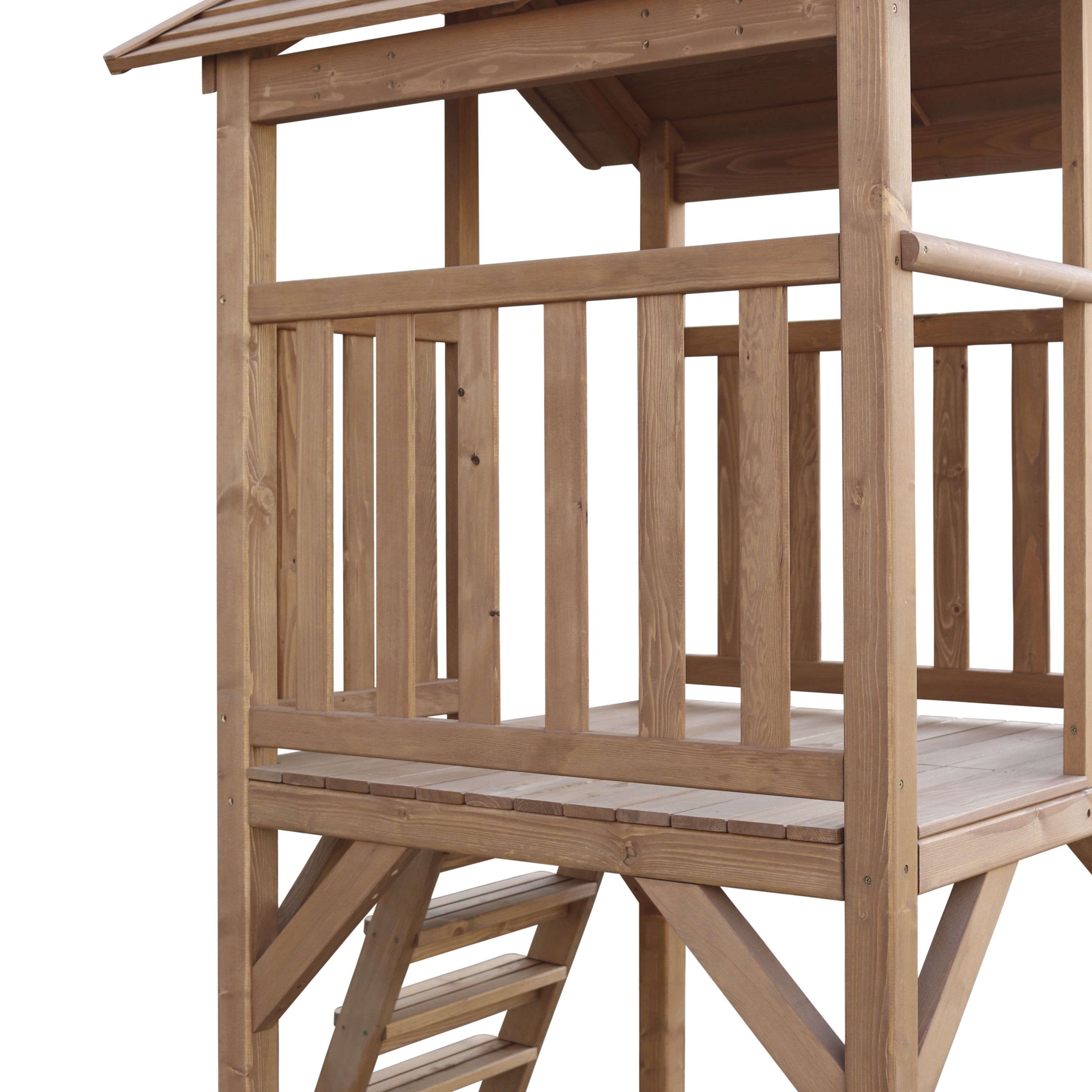 AXI Beach Tower with Summer Nest Swing Set Brown - Red Slide