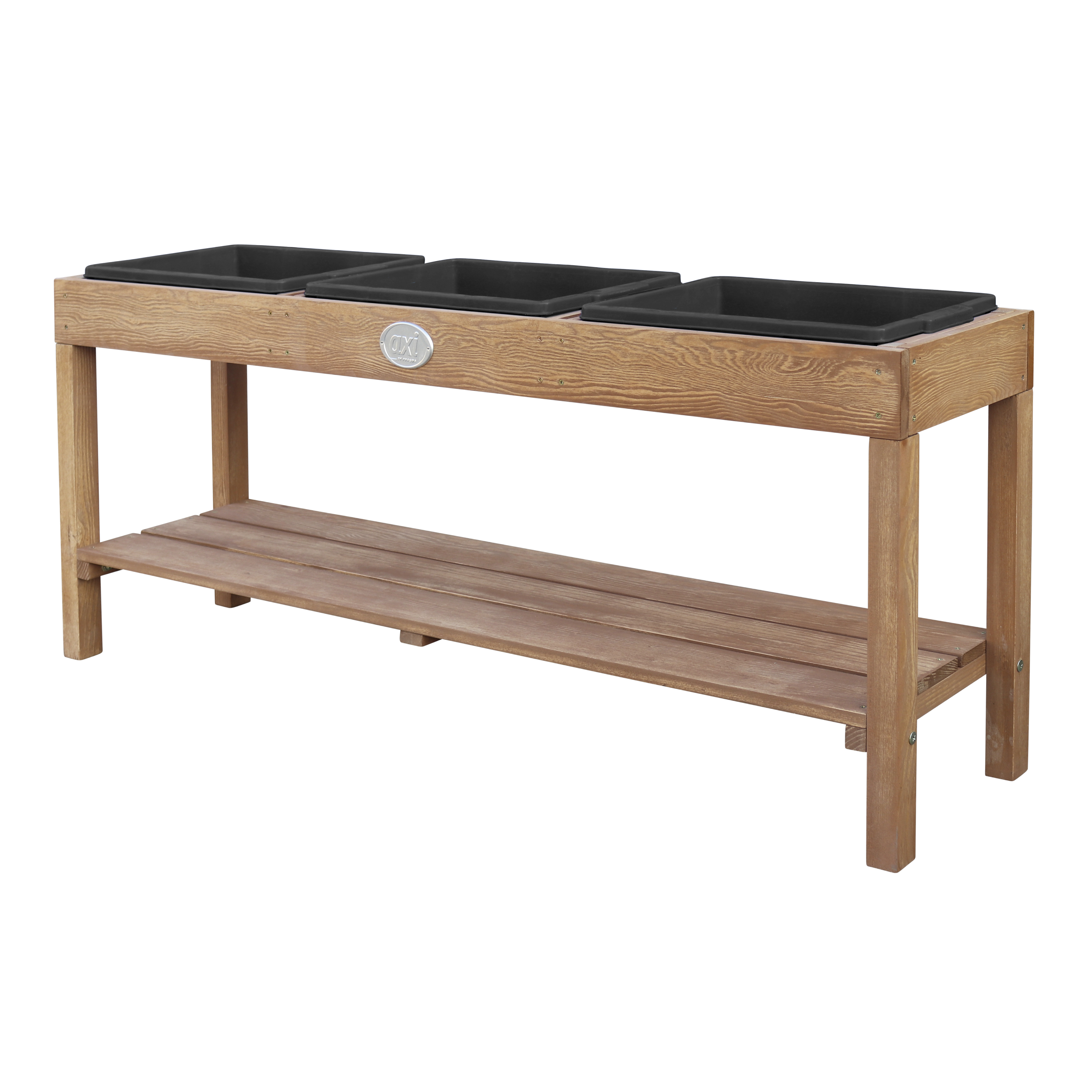 AXI Activity Table with 3 Black Bins - Dark Brown