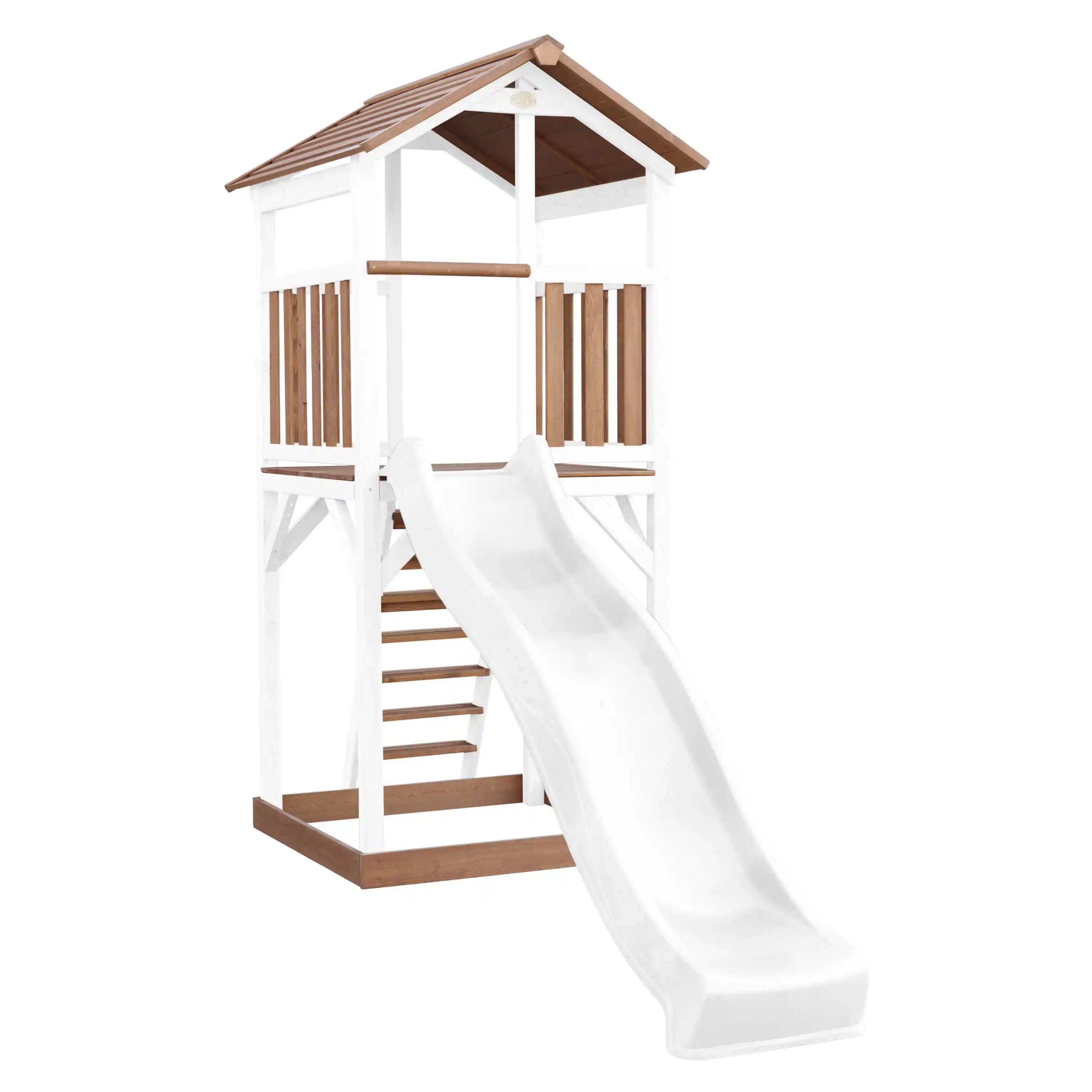 AXI Beach Tower Aire de jeux Marron/Blanche - Toboggan Blanc