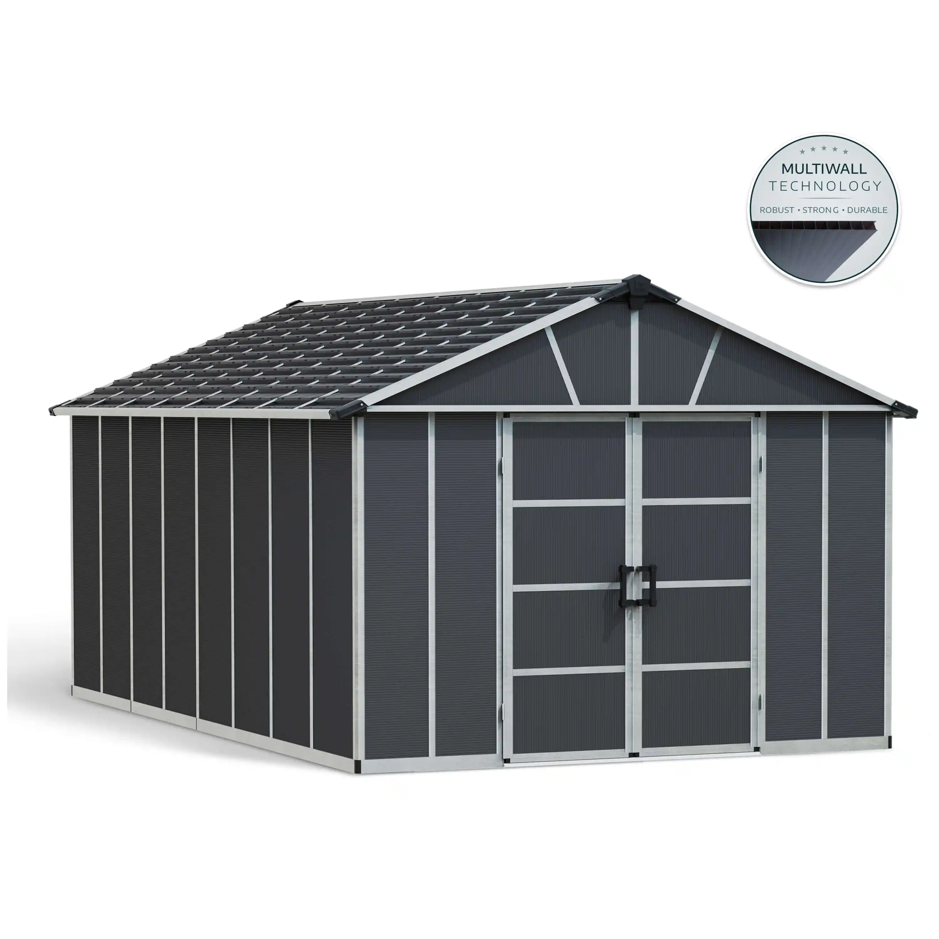 Canopia Yukon 519X332 cm Grand Abri de jardin Gris foncé avec plancher