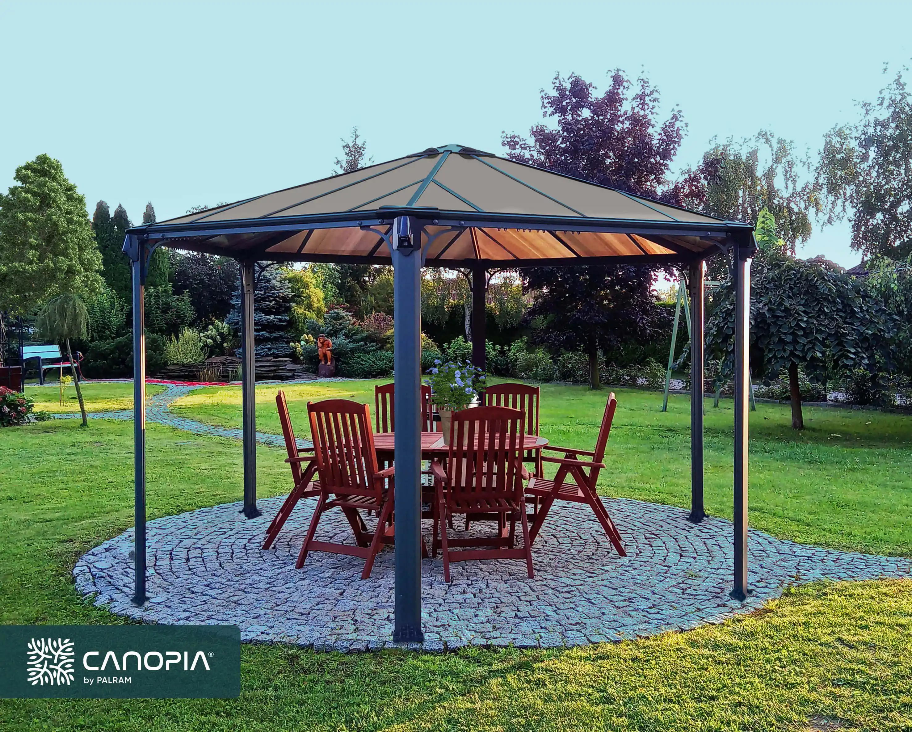Canopia Monaco 390X450X290 cm Tuinpaviljoen Donkergrijs Brons-7290108130232 Canopia Monaco 390X450X290 cm Tuinpaviljoen Donkergrijs Brons