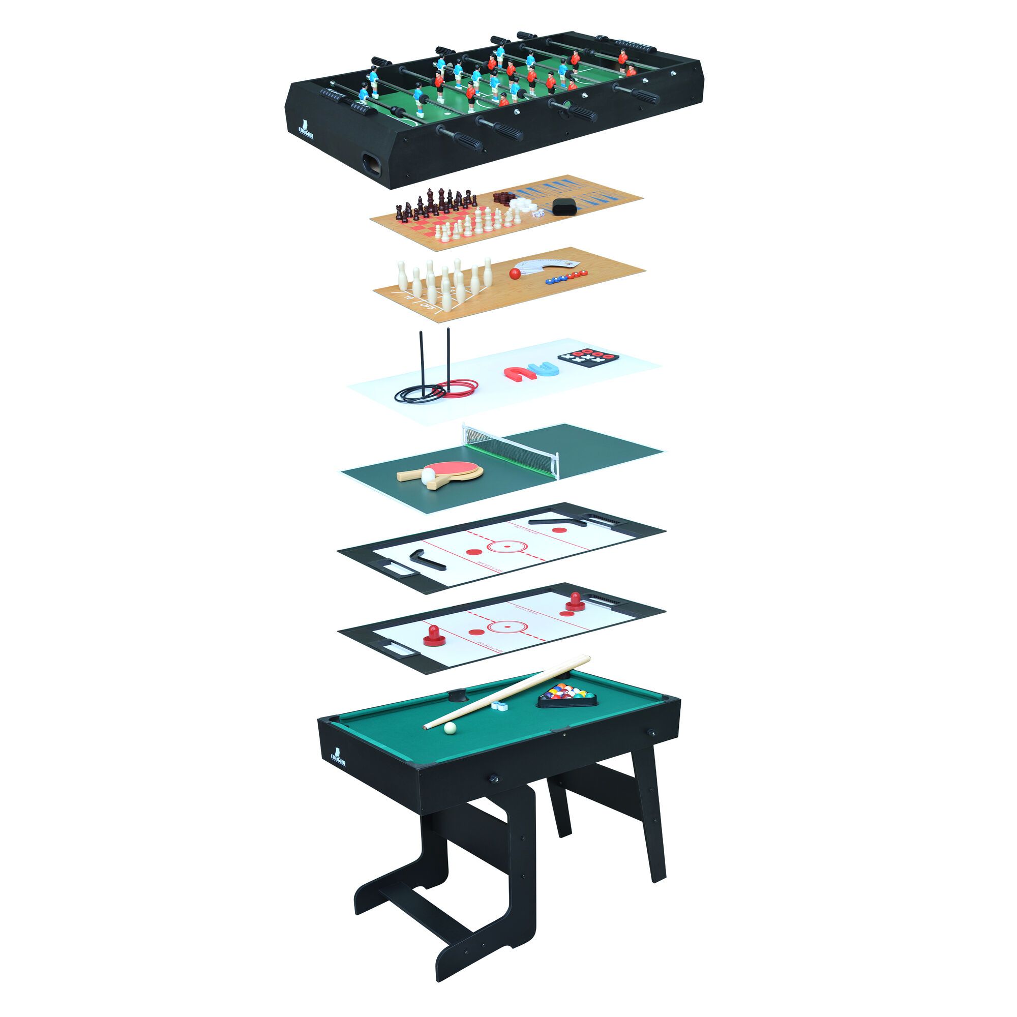 Cougar All-in-One 16-in-1 Table multi jeux pliable Noir