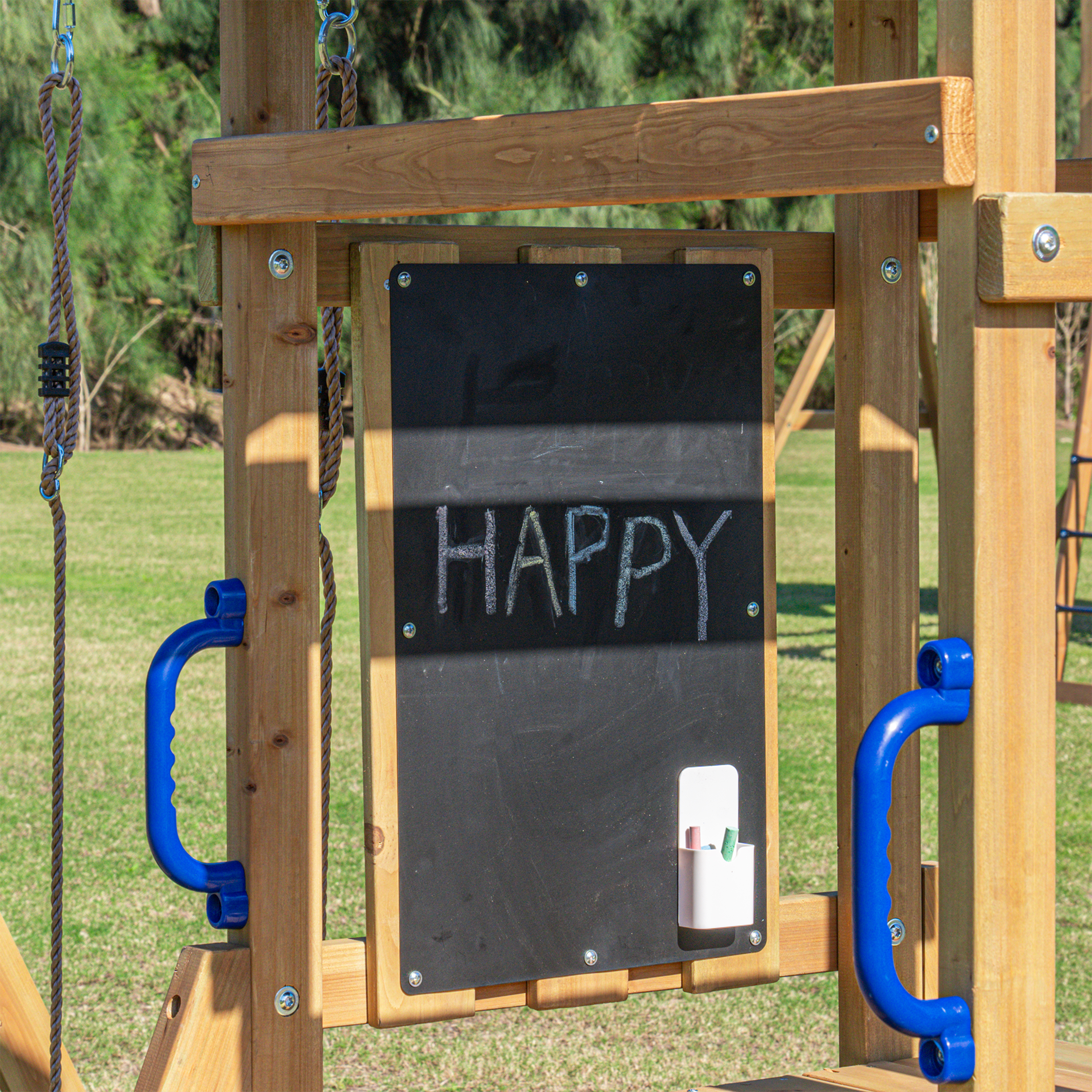 AXI Mia Climbing Frame with Double Swing Set – Red Slide