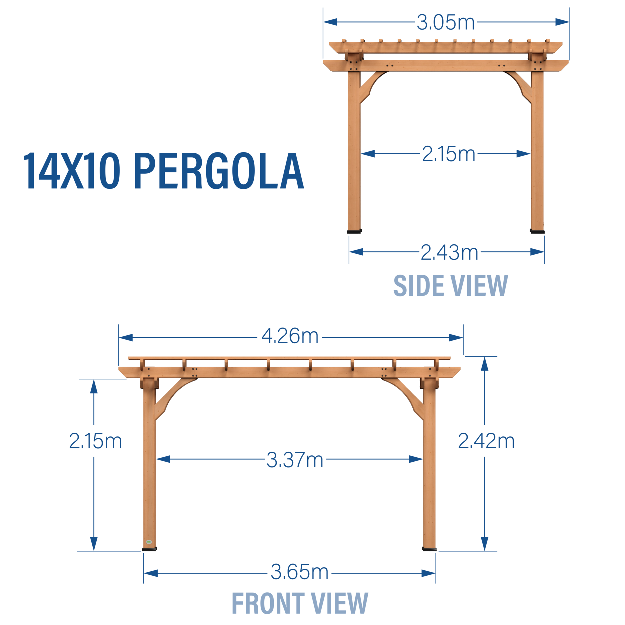 Backyard Discovery Pergola en bois 305 x 427 cm