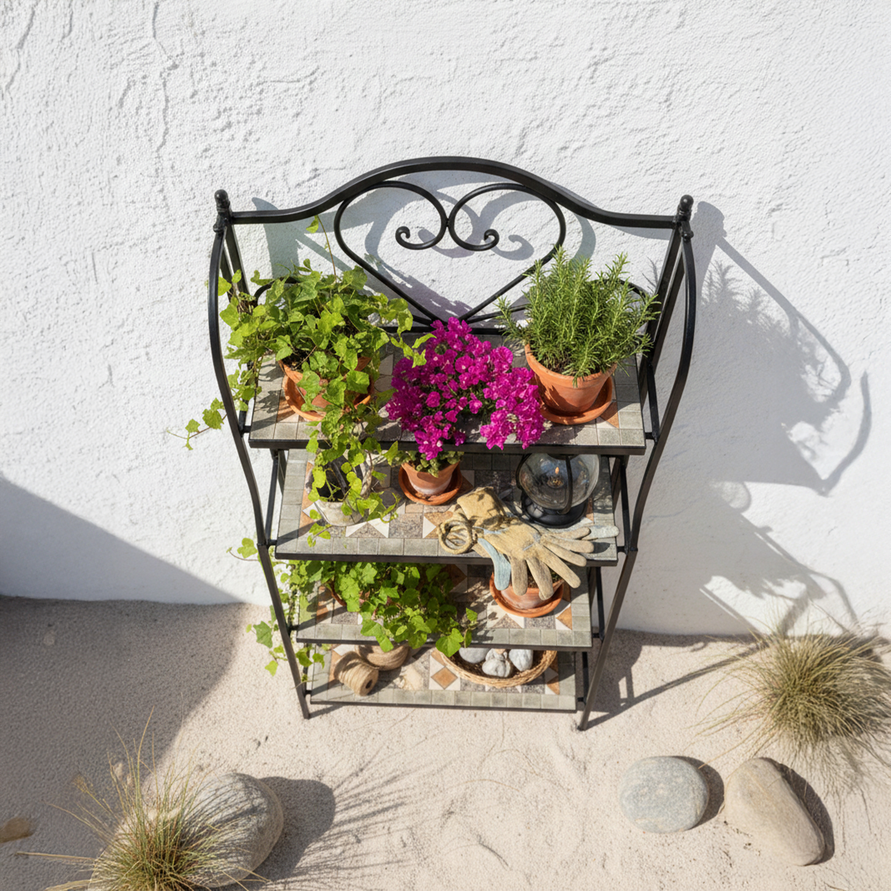 AXI Cleo Metal Plant Stand Mosaic Star – Grey/Brown