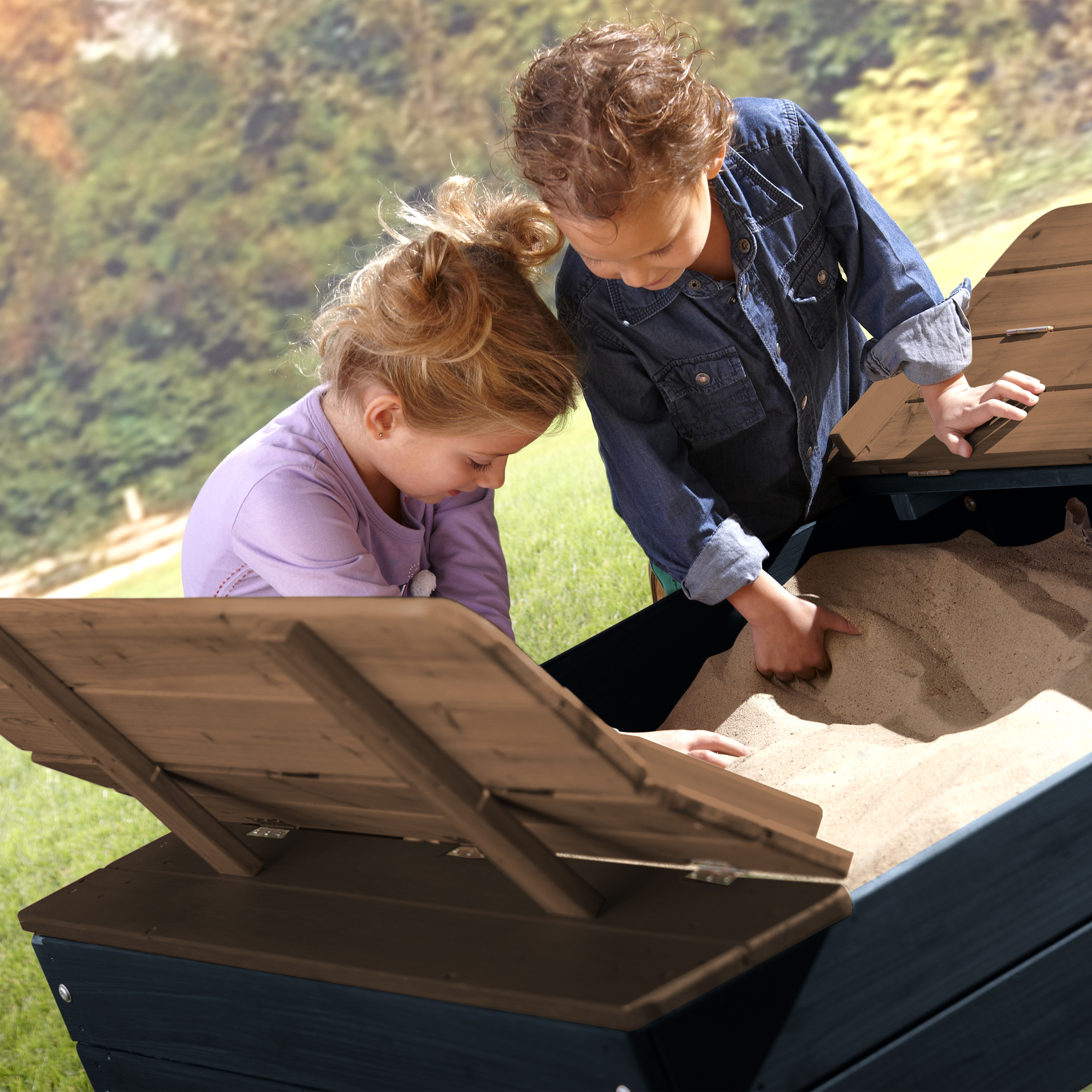 AXI Ella Sandbox 100 x 95 cm - Anthracite/Brown